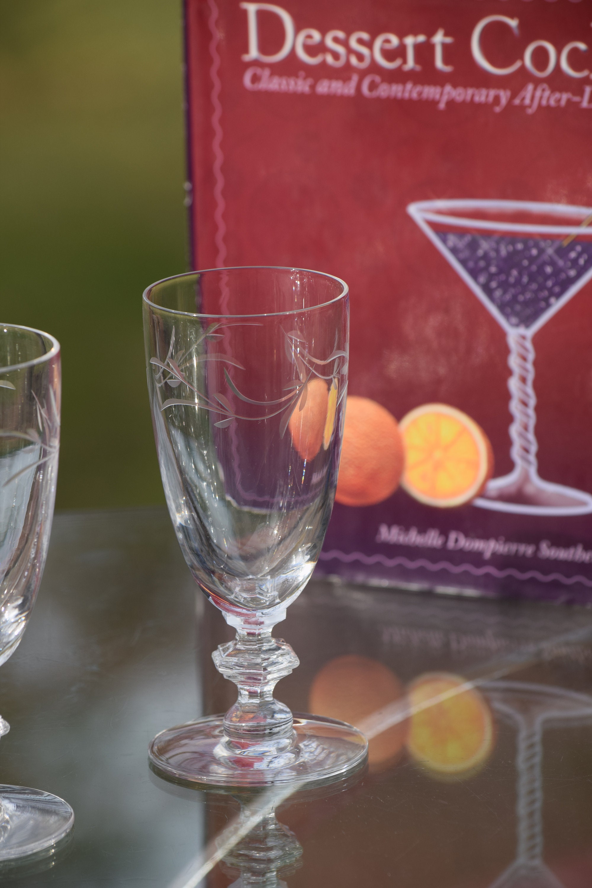 Vintage Etched Crystal Wine Glasses, Set of 6, Tiffin Franciscan