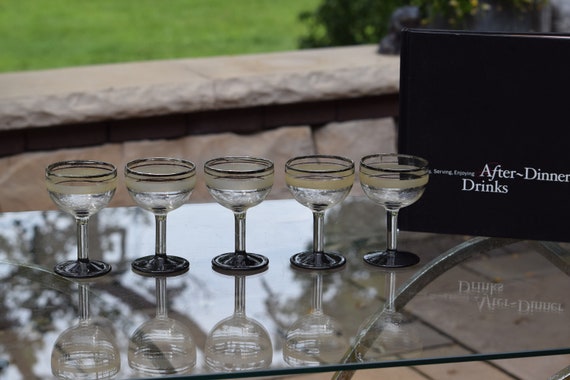 5 Vintage Wine Cordials ~ Liqueur Glasses, 3 oz After Dinner Drink  Cocktails Glasses, 3 oz Aperitif Dessert ~ Liqueur ~ Limoncello Glass