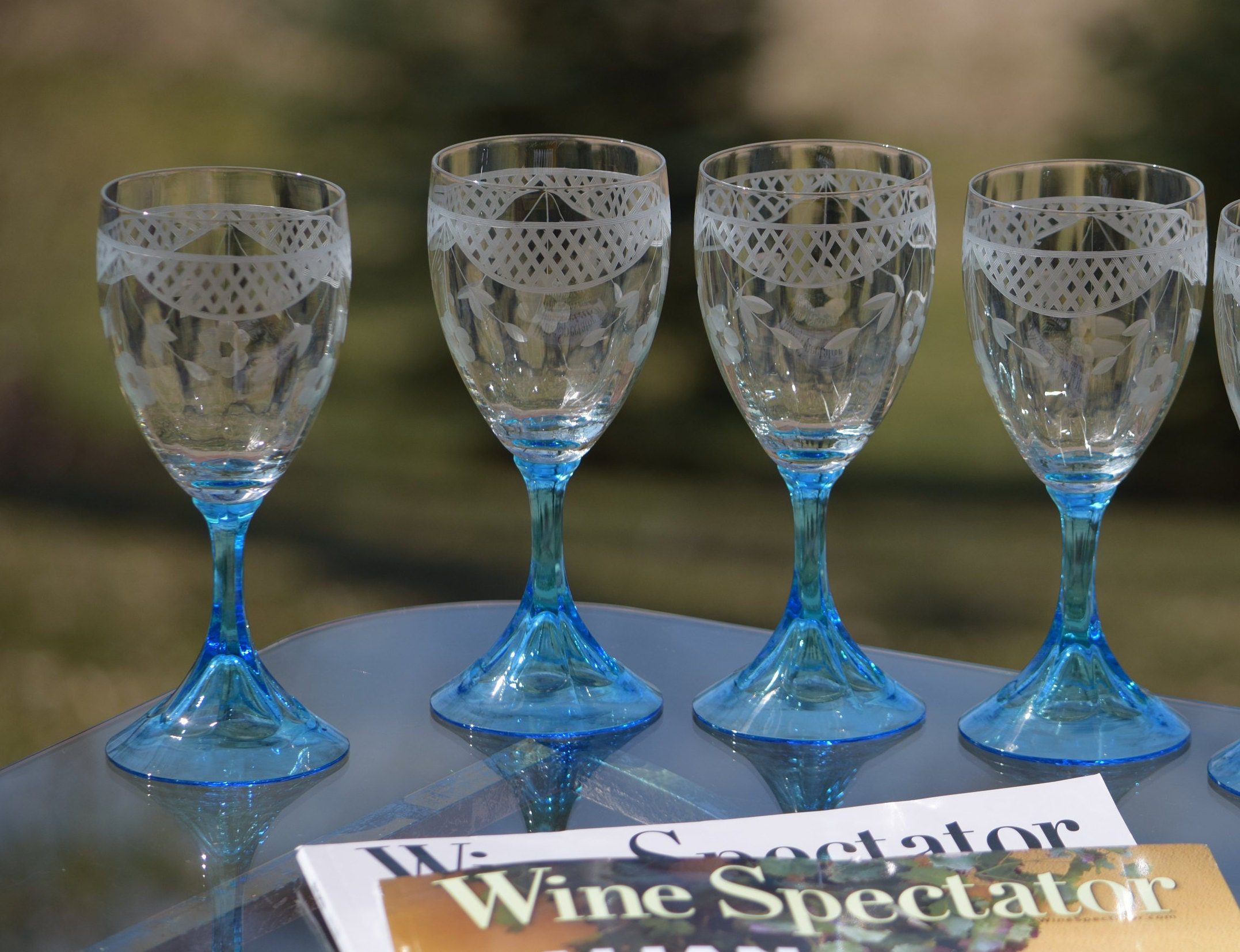 roemer wine glasses Shop Vintage Austrian Roemer Wine Glasses. Emerald Green Ball Stems. Set of  4 main image 0