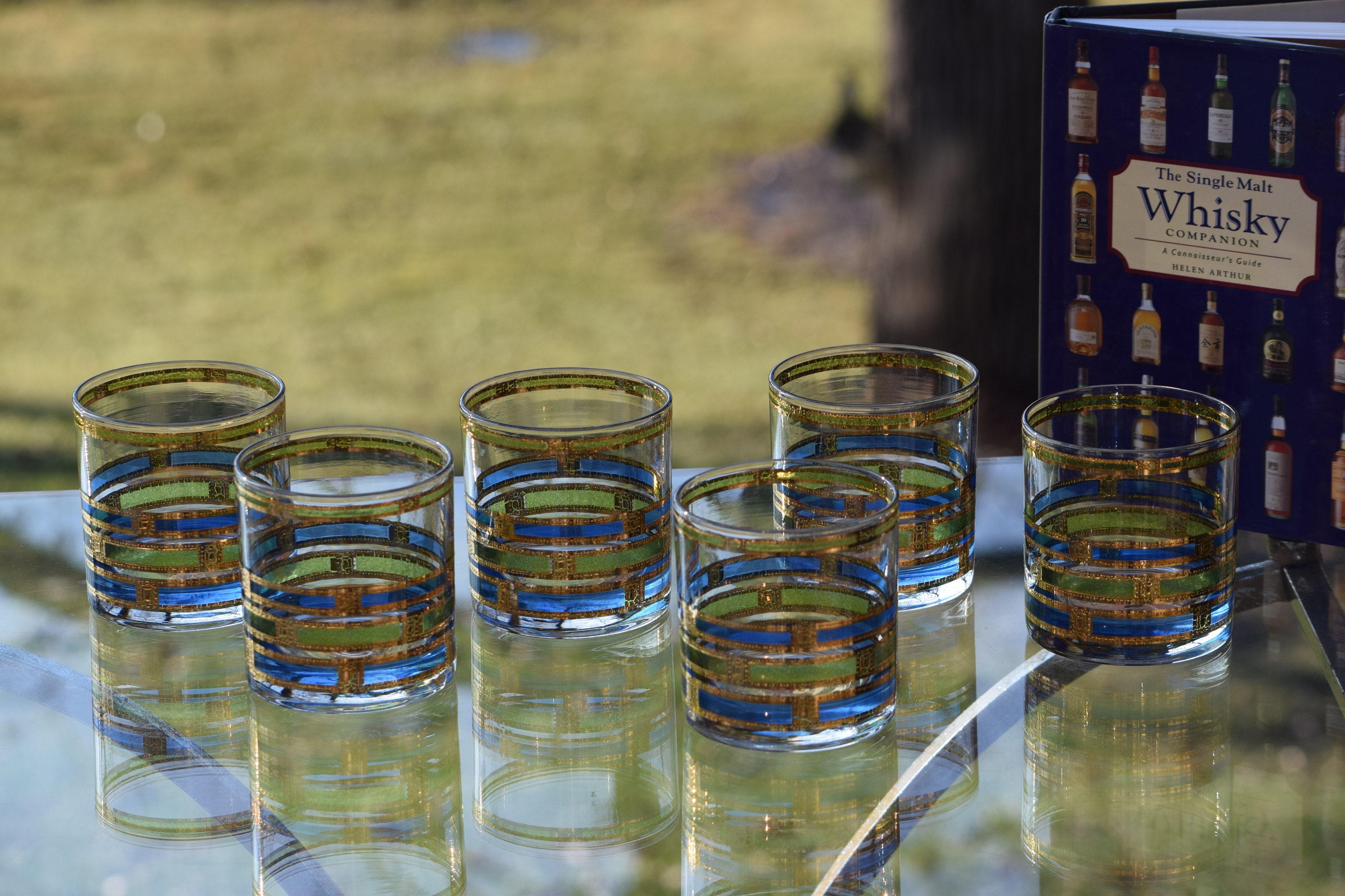 Vintage CULVER Cocktail Glasses Set of 6, Mad Men Barware, Scotch