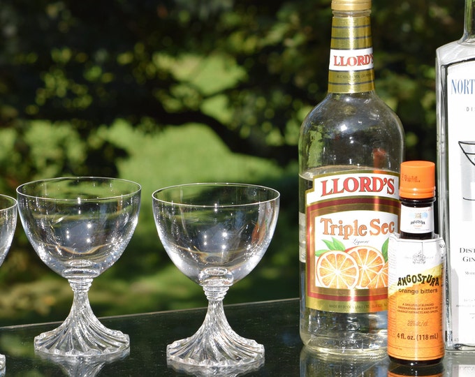 FRENCH LUXURY!  2 Vintage Lalique Crystal Wine Glasses, Lalique ~ Rambouillet ~ 1980's, Hand-crafted,  Marc Laique for Lalique France