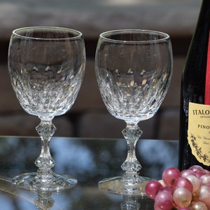 Vintage Crystal Cut Wine Glasses - Tiffin Franciscan Manchester, 1960s