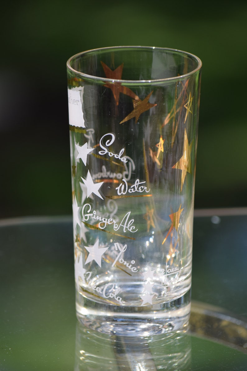 1950/'s 1960/'s Barware Set of 5 Vintage Cocktail- Whiskey Highball Glasses Mid Century Barware Pour Another For Whiskey Highballs