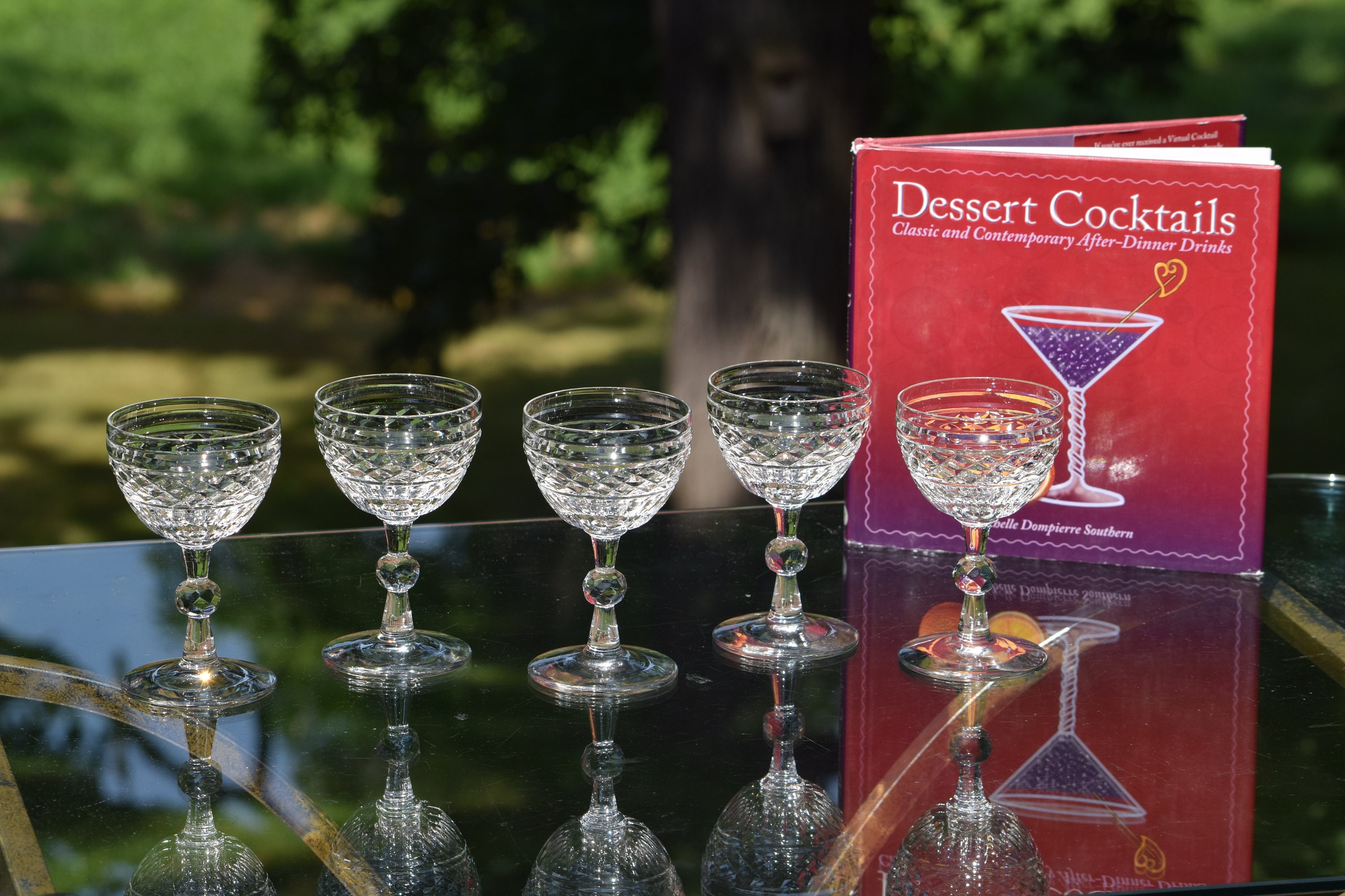 Vintage Crystal Wine Cordials Glasses Set Of 5 Circa 1960 S After