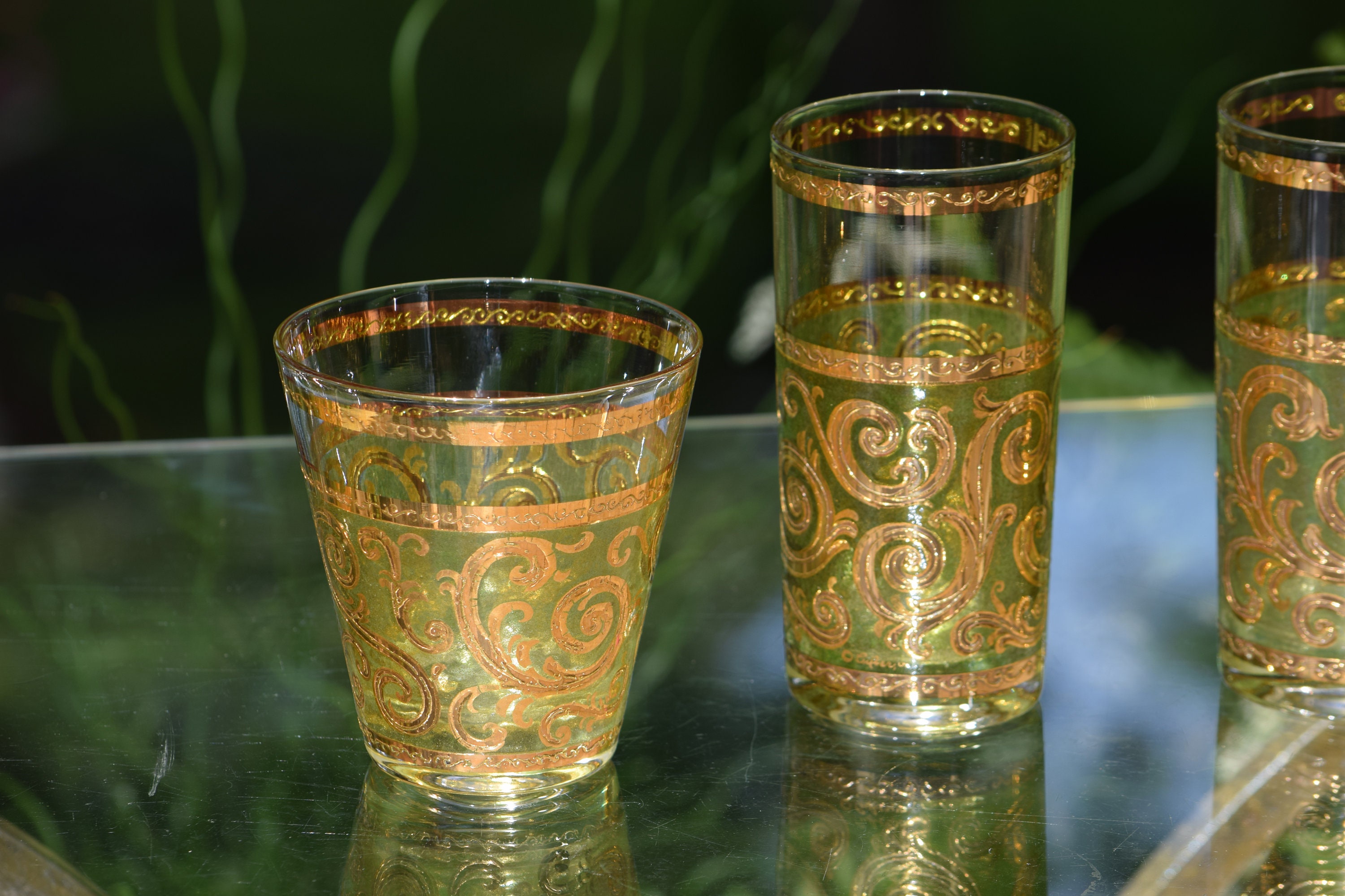 Vintage CULVER Highball Cocktail glasses, Set of 4, Culver Toledo Barware 1950's, Vintage