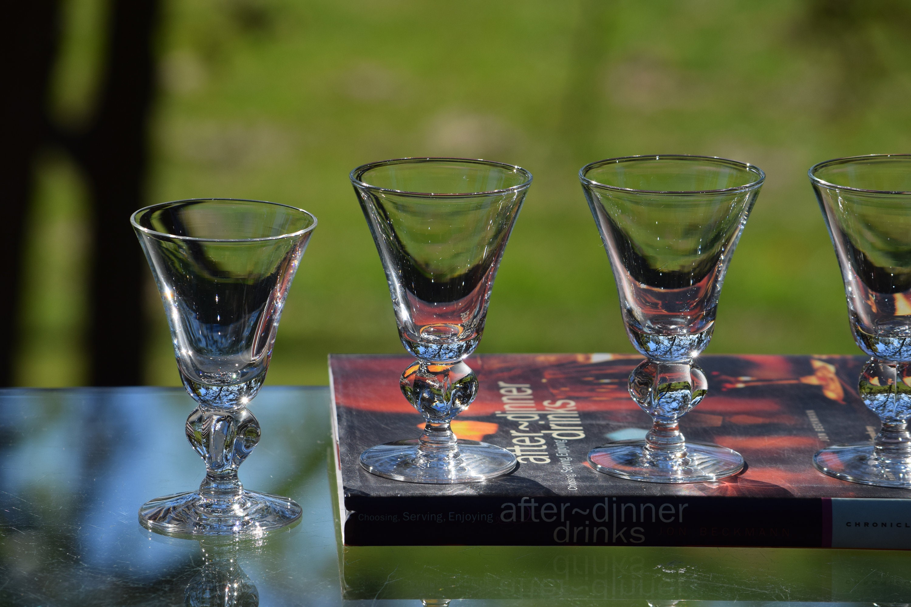 4 Vintage Wine Cordials Liqueur Glasses, Libbey, c 1950's, After