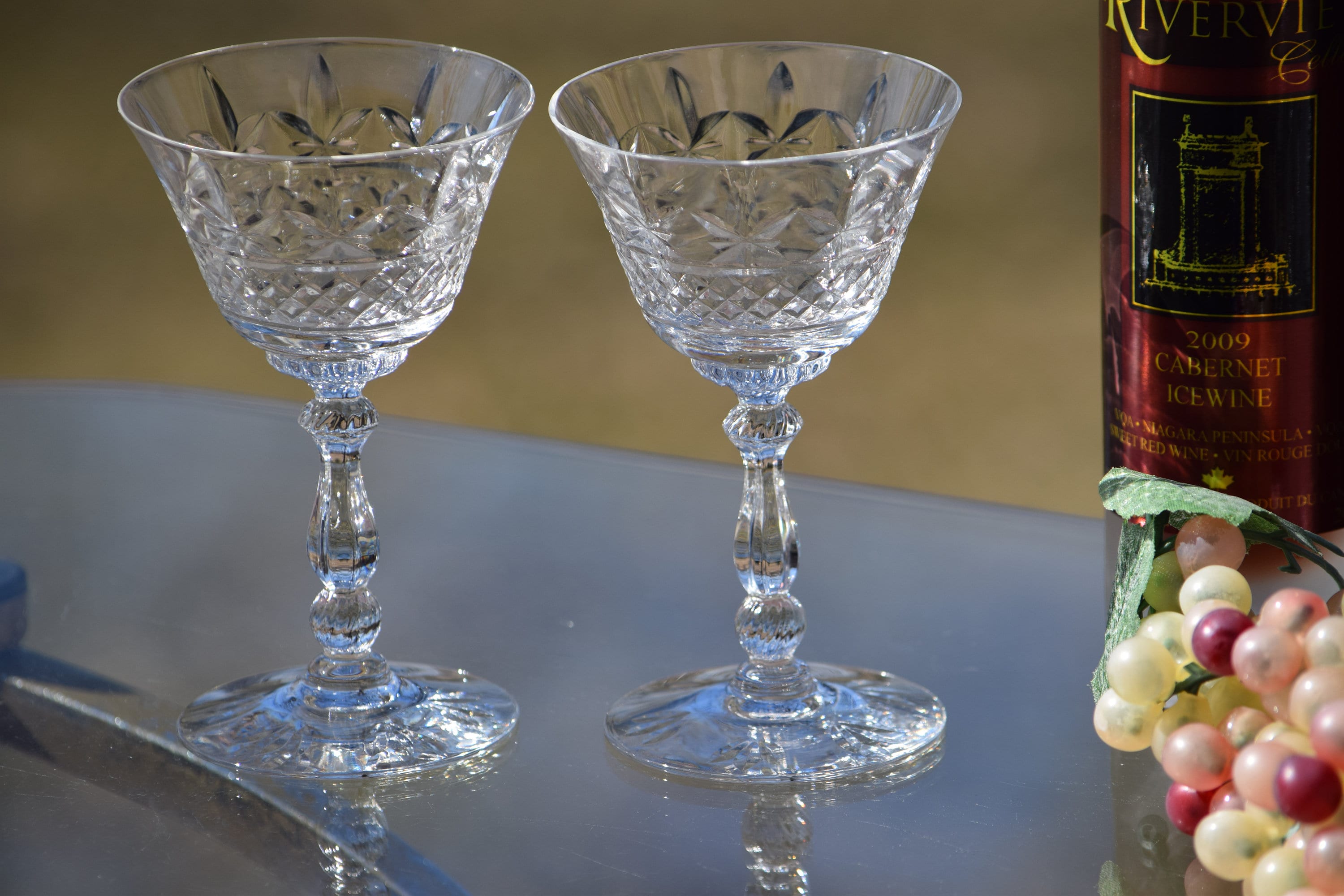 Vintage Etched Crystal Wine Cordials Heisey 1940 S Set Of 6 3 Oz