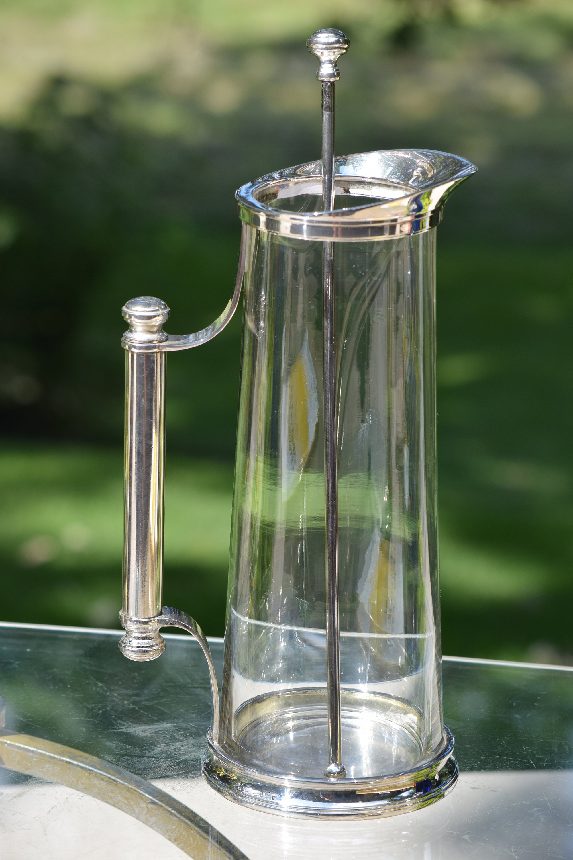 Vintage Godinger Silver Plate and Glass Cocktail Pitcher & Etsy