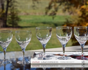 Vintage Etched Crystal Wine Glasses - Tiffin Franciscan Port Glasses, Set of 5