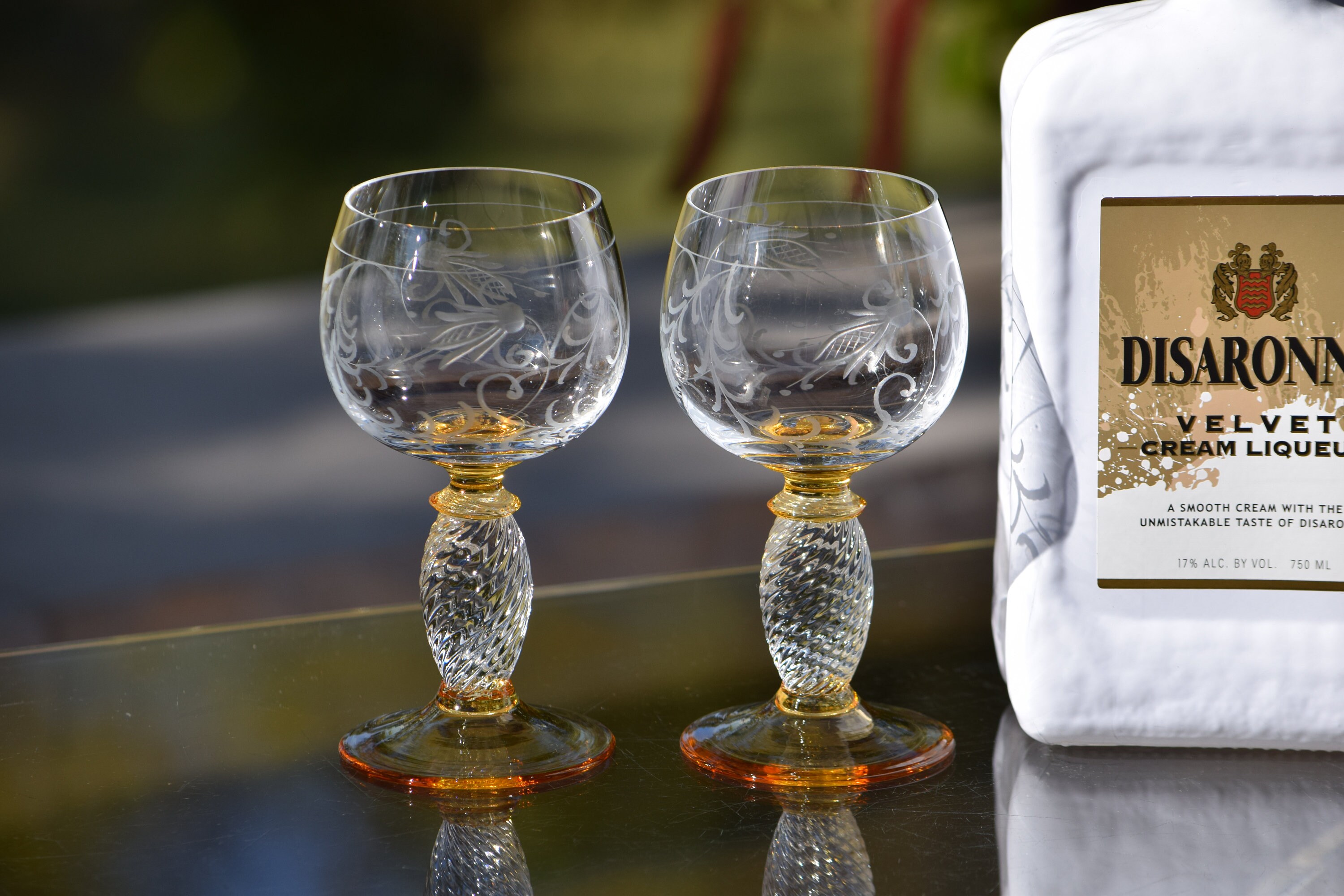 Vintage Theresienthal Etched Crystal Small Wine Cordial Glasses - Pair – A  Step Back In Time