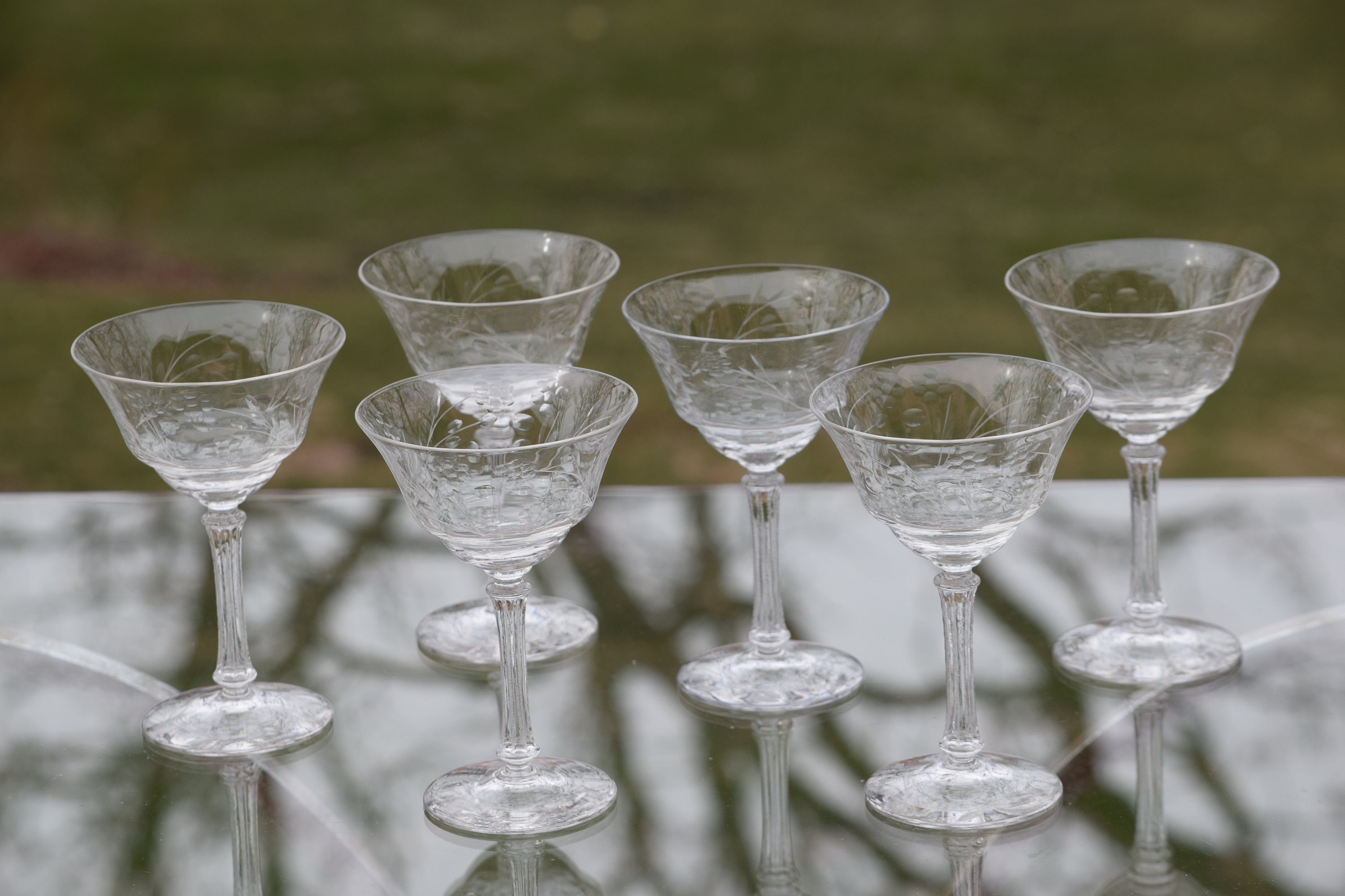 Elk Martini Glass, Elk Etched Crystal Martini