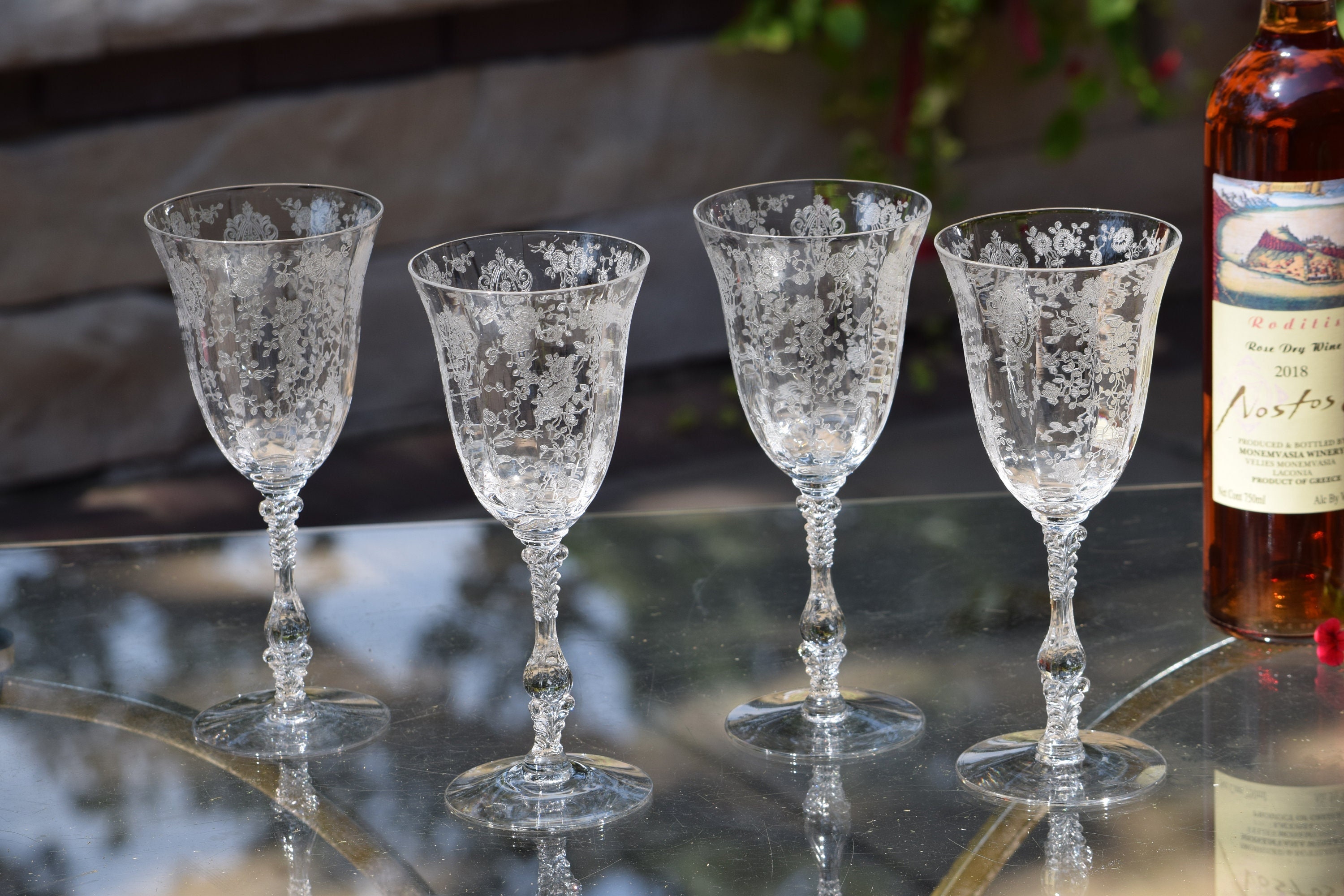 Set of 4 Gorgeous Vintage Cambridge Roselyn Crystal Etched Iced… – Second  Wind Vintage