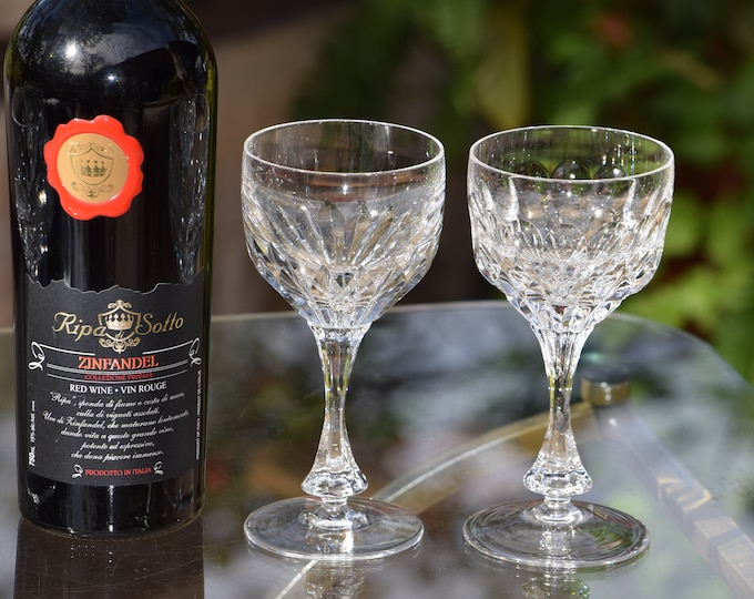 Vintage Mikasa Crystal Wine Glasses - Mismatched Set of 4