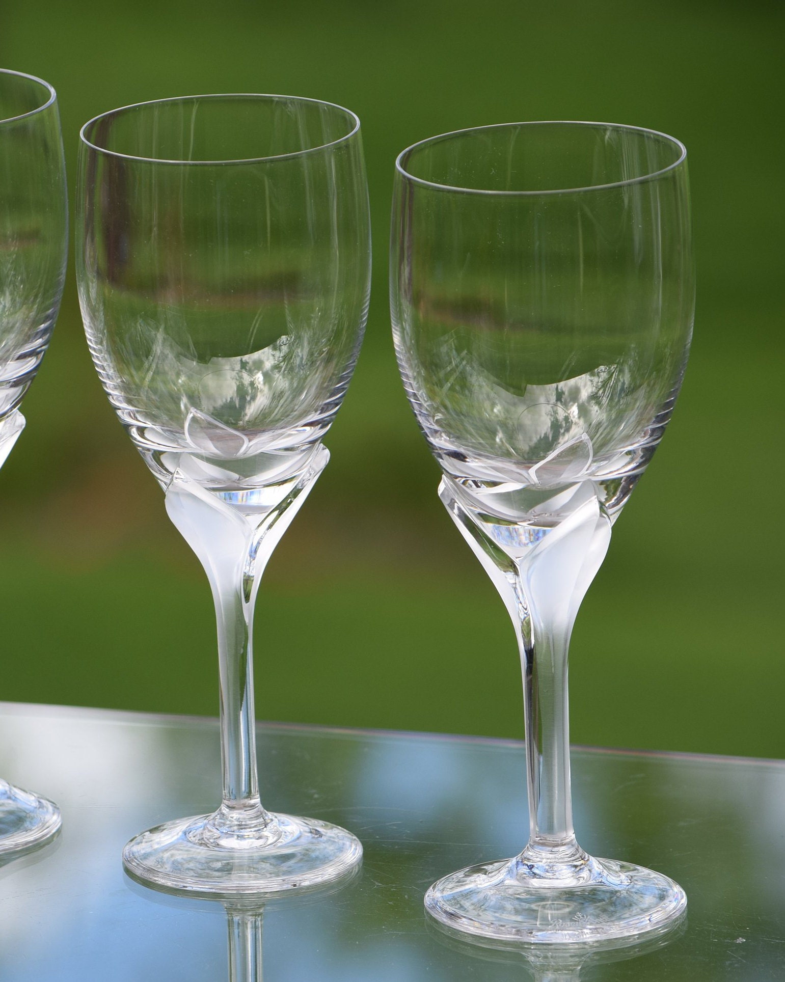 Vintage CRYSTAL Wine Glasses, Set of 4, Rosenthal, Iris ~ Satin Stem ...