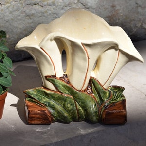 Vintage McCoy Calla Lily Ceramic Planter, 1950's, Vintage Planters, Vintage Outdoor Planter image 1