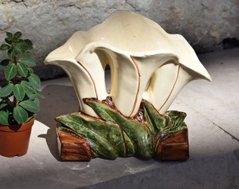 Vintage McCoy Calla Lily Ceramic Planter, 1950's, Vintage Planters, Vintage Outdoor Planter