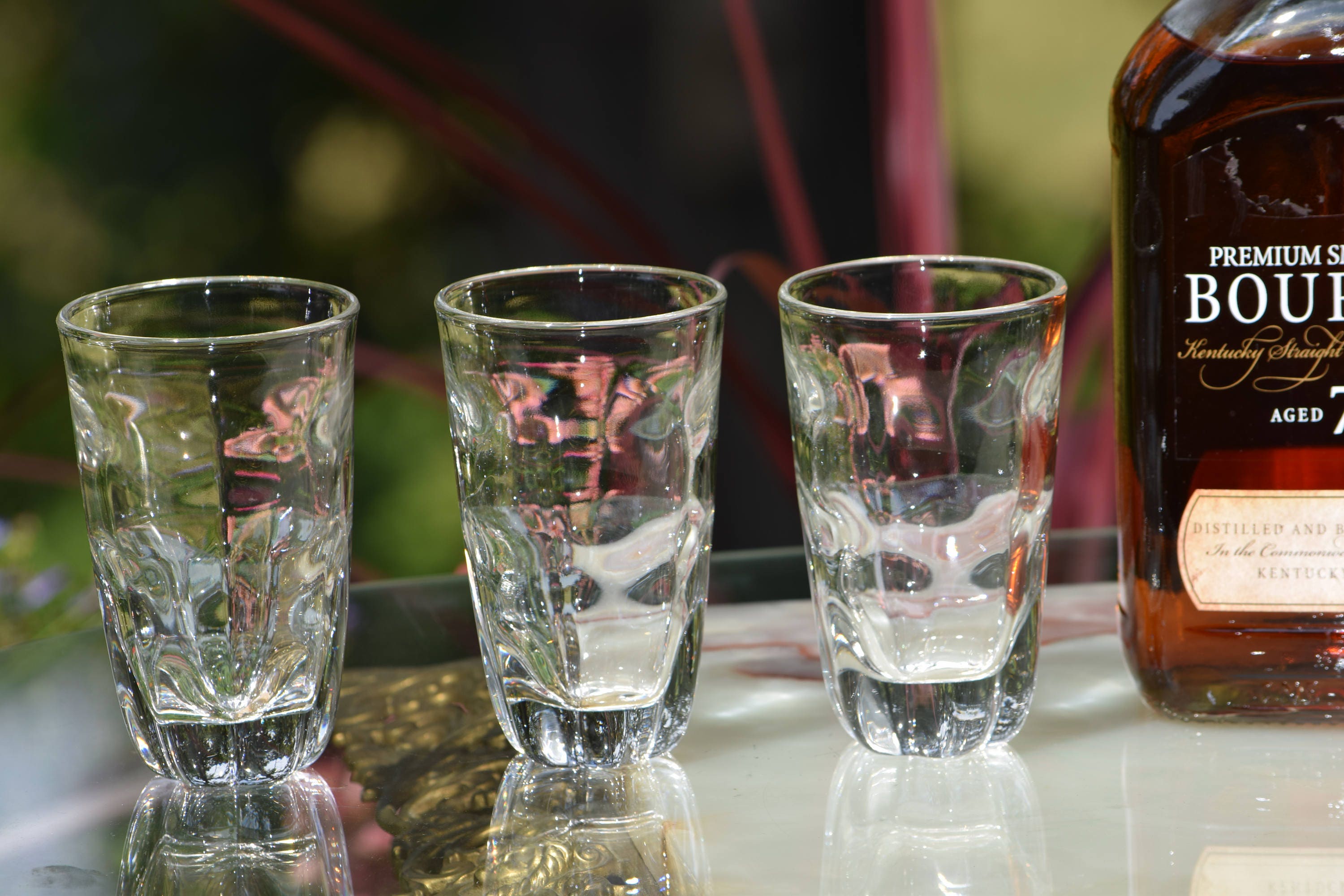 4 Vintage Liquor Highball Glasses, Whiskey, Bourbon Glasses, Vintage
