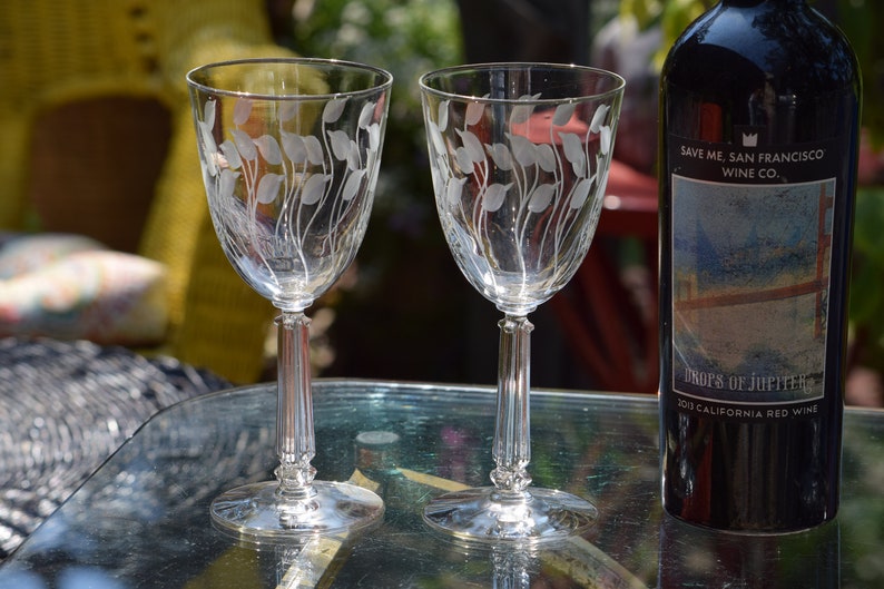 etched wine goblets