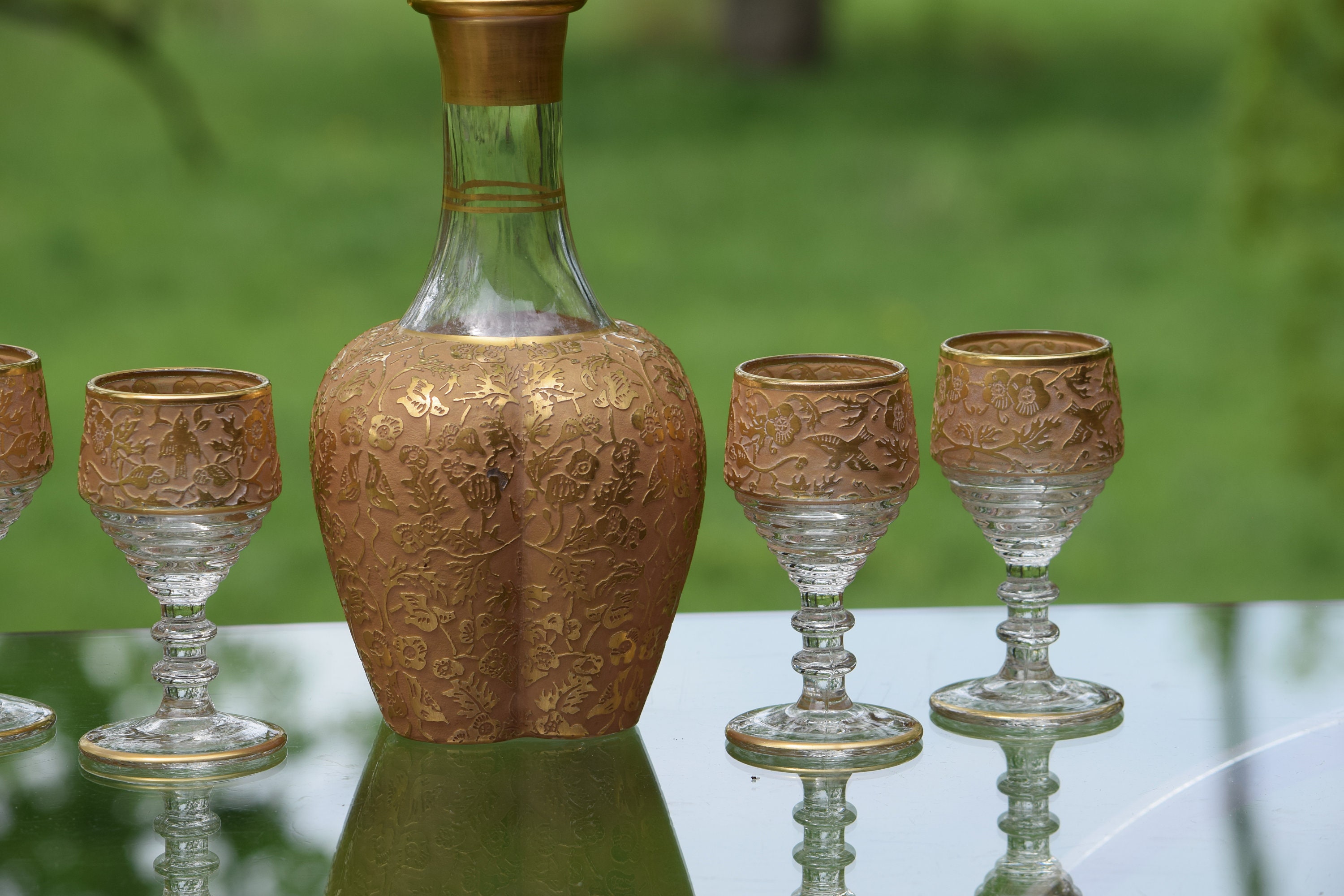 Vintage Cocktail Glasses in the style of Paden City, Set of 8 for