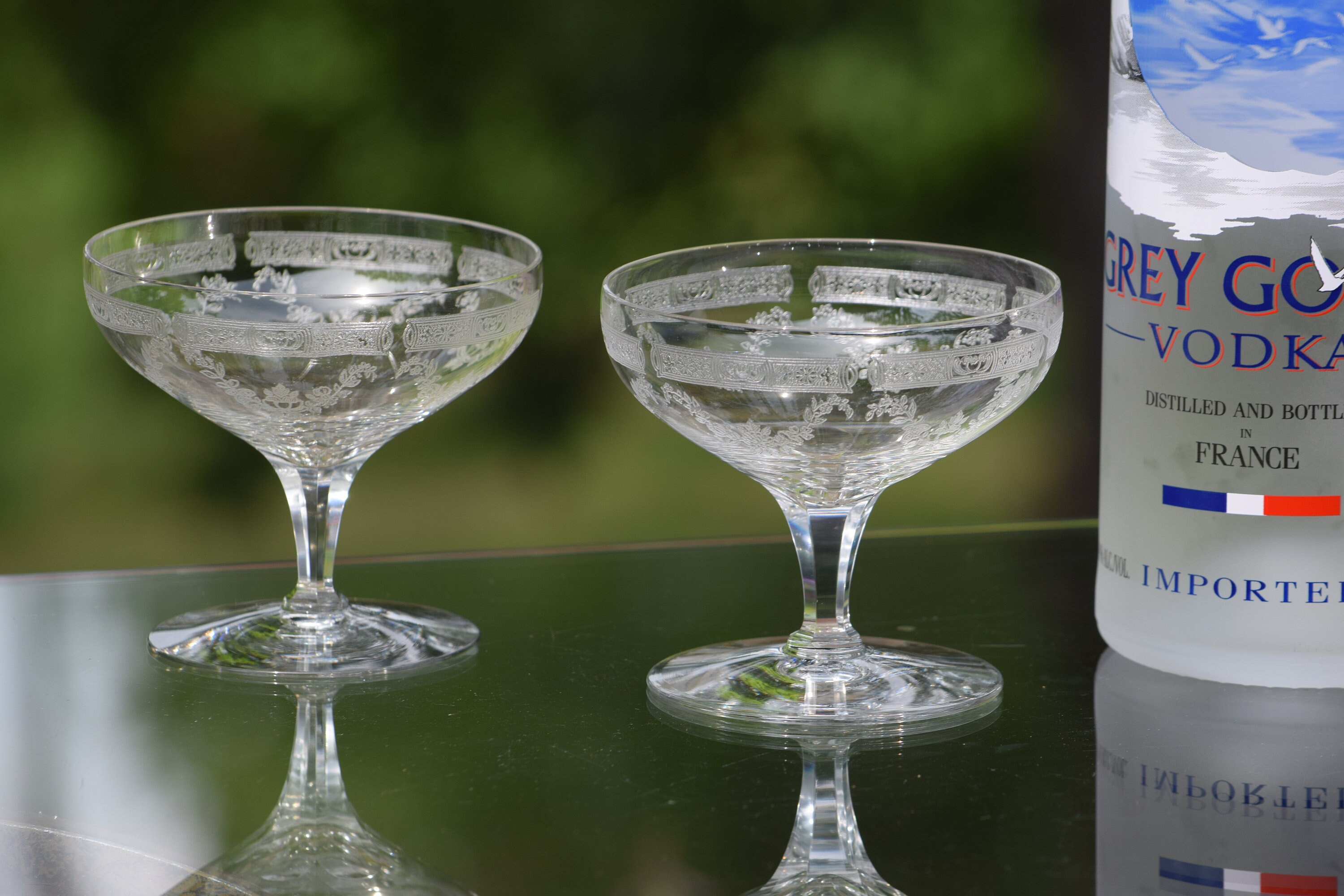 Vintage Needle Etched Cocktail Glasses, Set of 4, circa 1920's, Vintage  Needle Etched Champagne Coupe - Cocktail Glasses