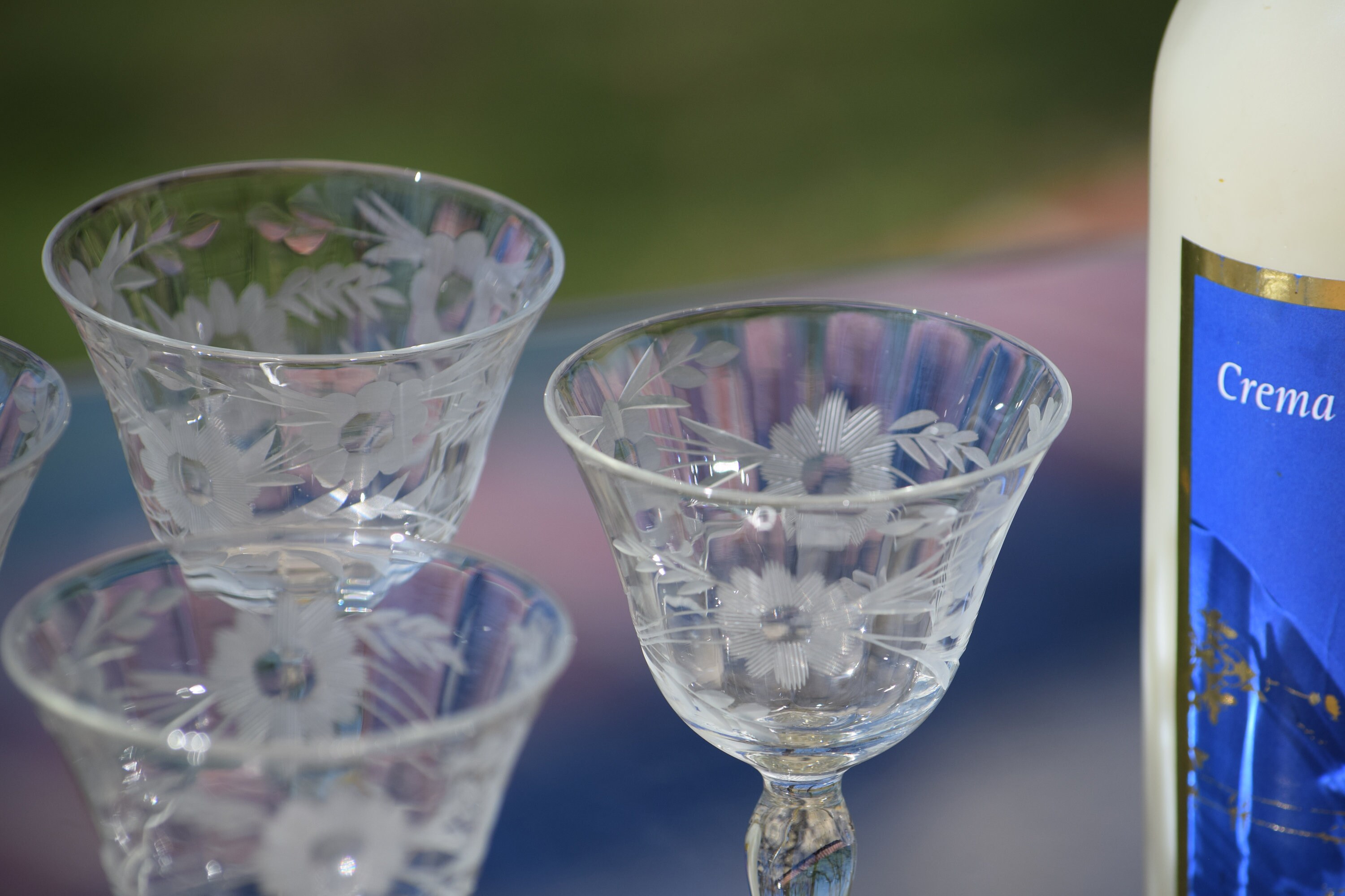 Vintage Etched Wine Cordial Glasses, Set of 7, 3 oz After Dinner Drink  Glasses, Vintage Port Wine Liquor Cordial Glasses Dessert Wine Glass