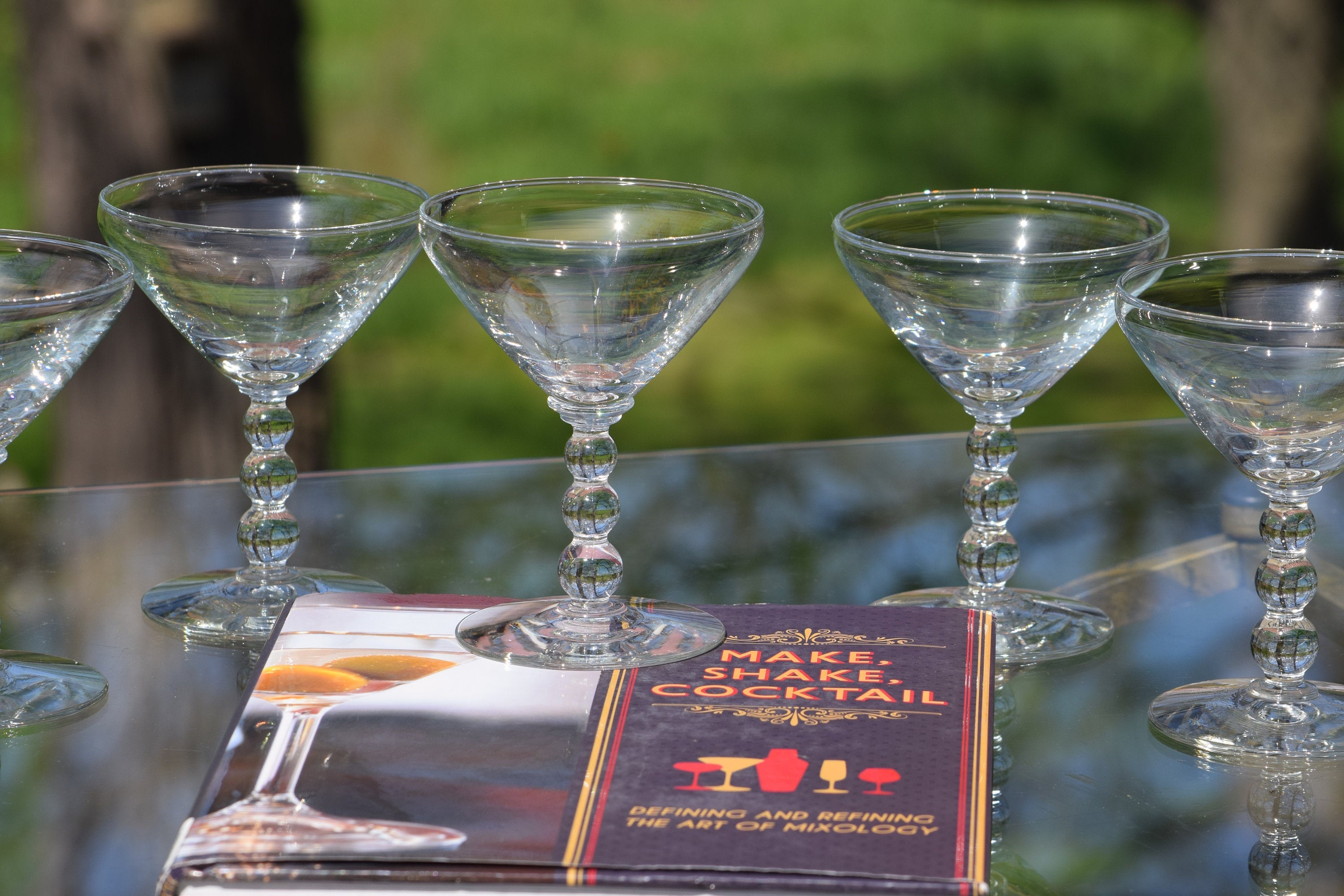 6 Vintage Cocktail - Martini Glasses, Candlewick, circa 1950's