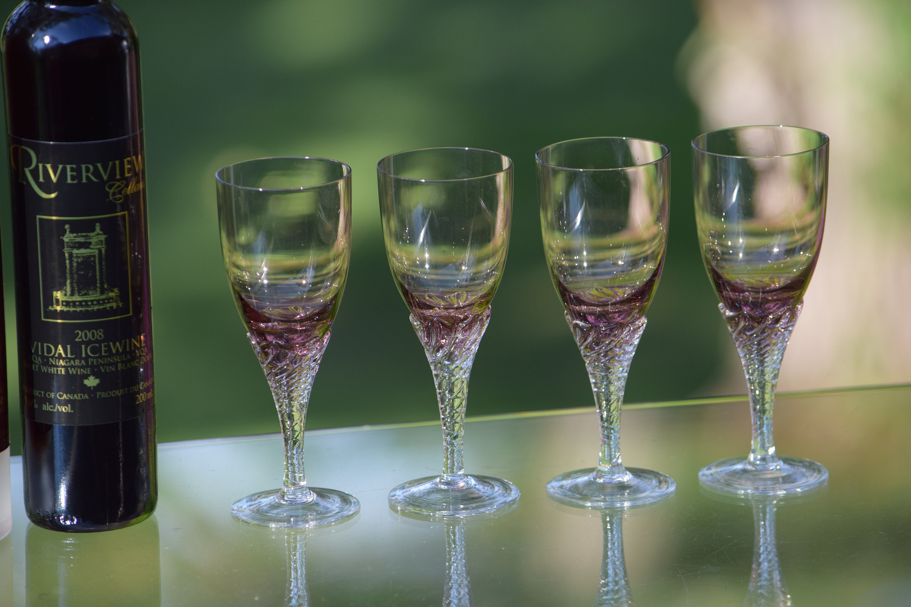 Vintage Purple Wine Glasses Set Of 5 Purple Wine Glass With Clear