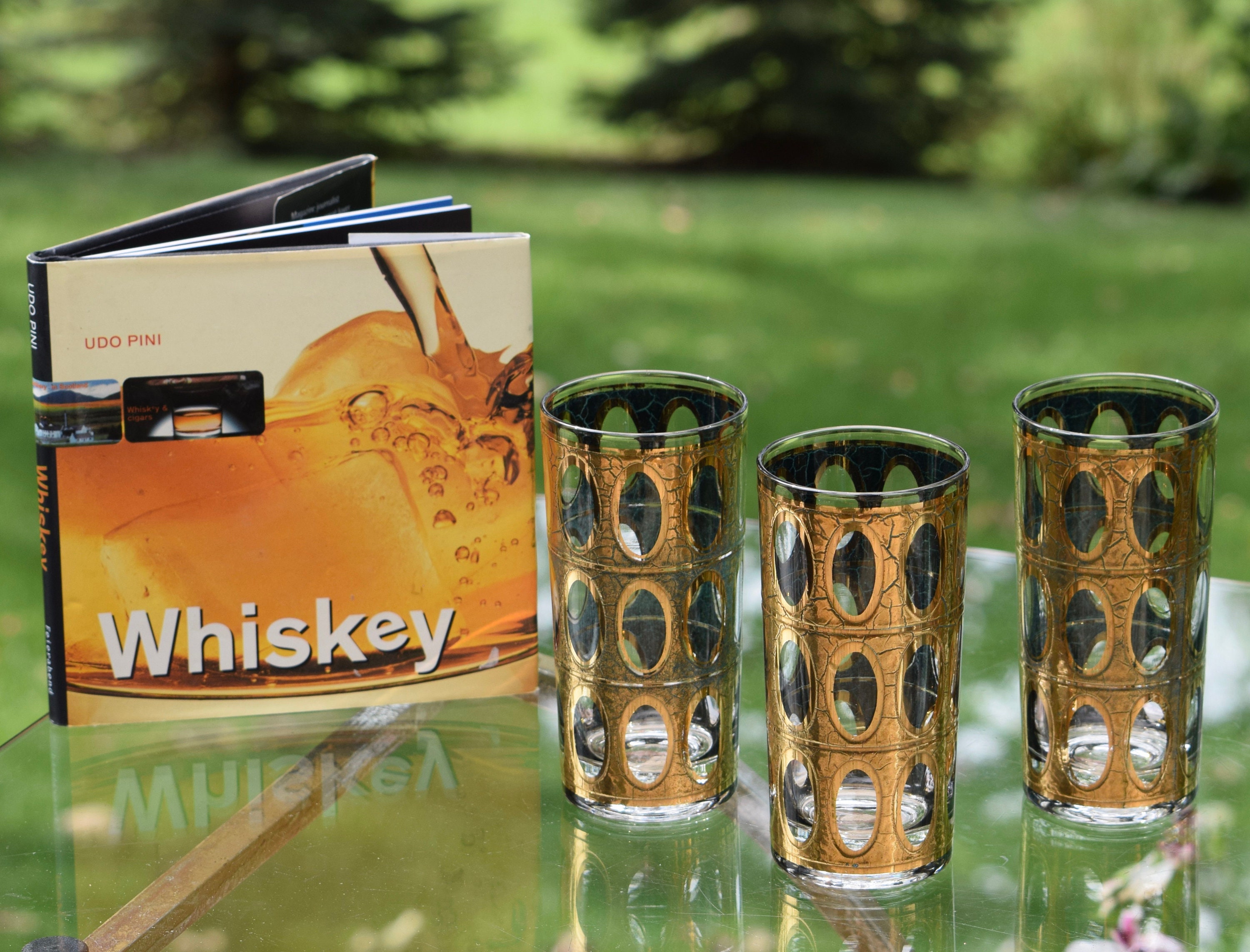 Vintage CULVER 22k Gold Cocktail Highball Glasses, Set of 6, Culver