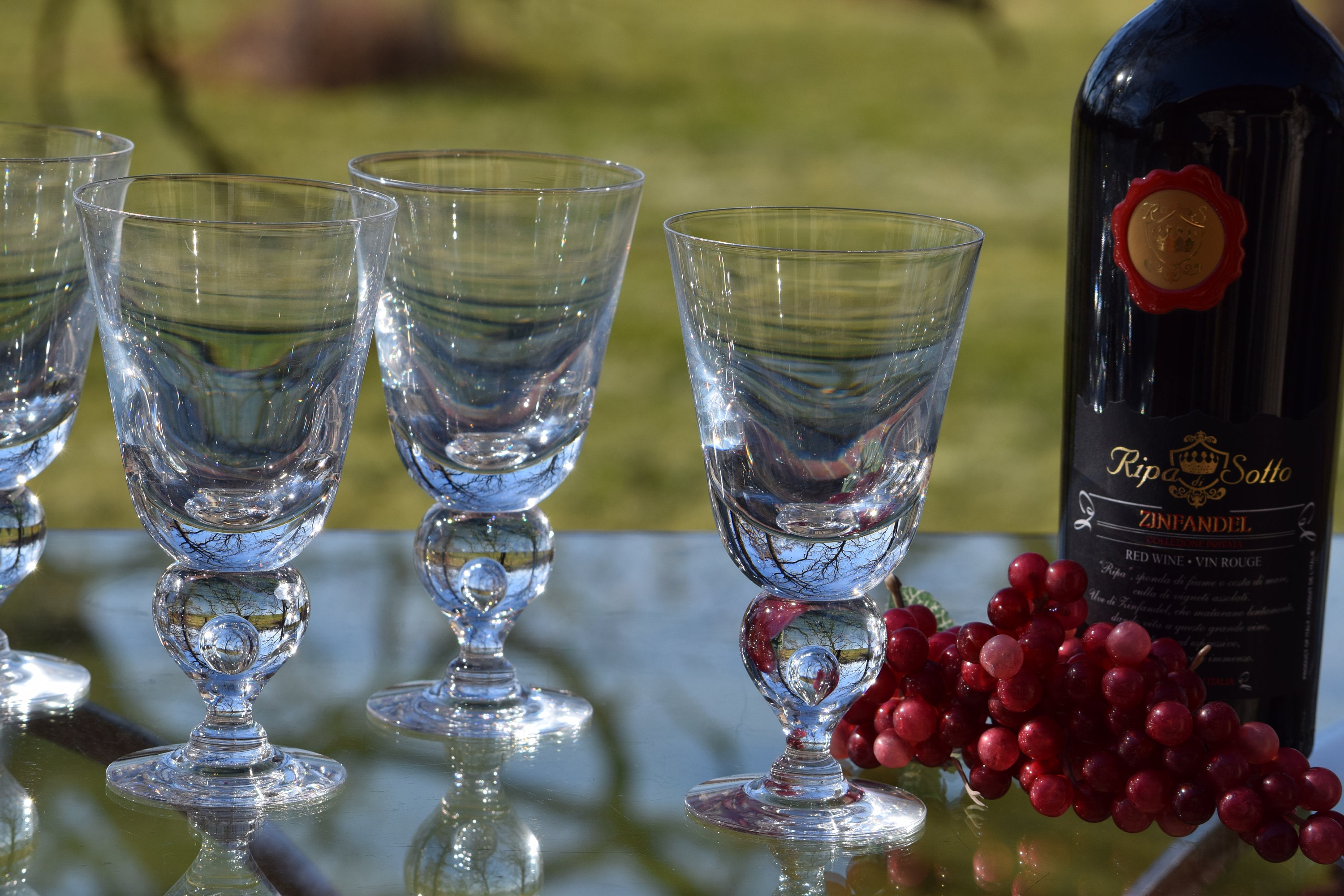 6 Vintage Steuben Teardrop Wine - Cocktail Glasses, Steuben, #7877 