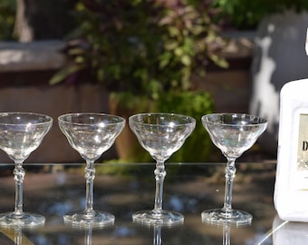 Vintage Block Optic Liqueur Glasses: Bryce Port Wine Glasses, 1940s