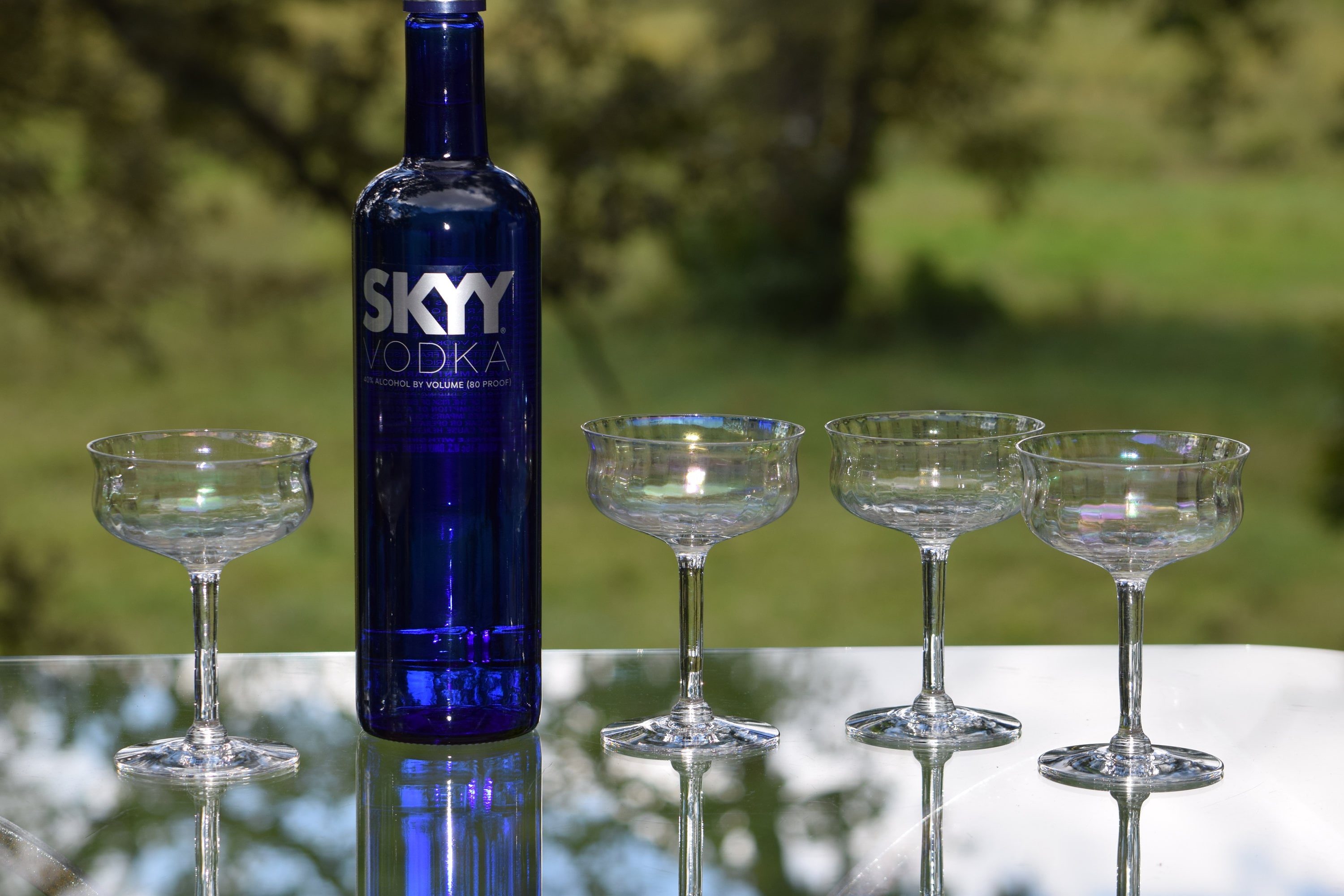 Vintage Iridescent Cocktail Glasses, Set of 4, Vintage Iridescent