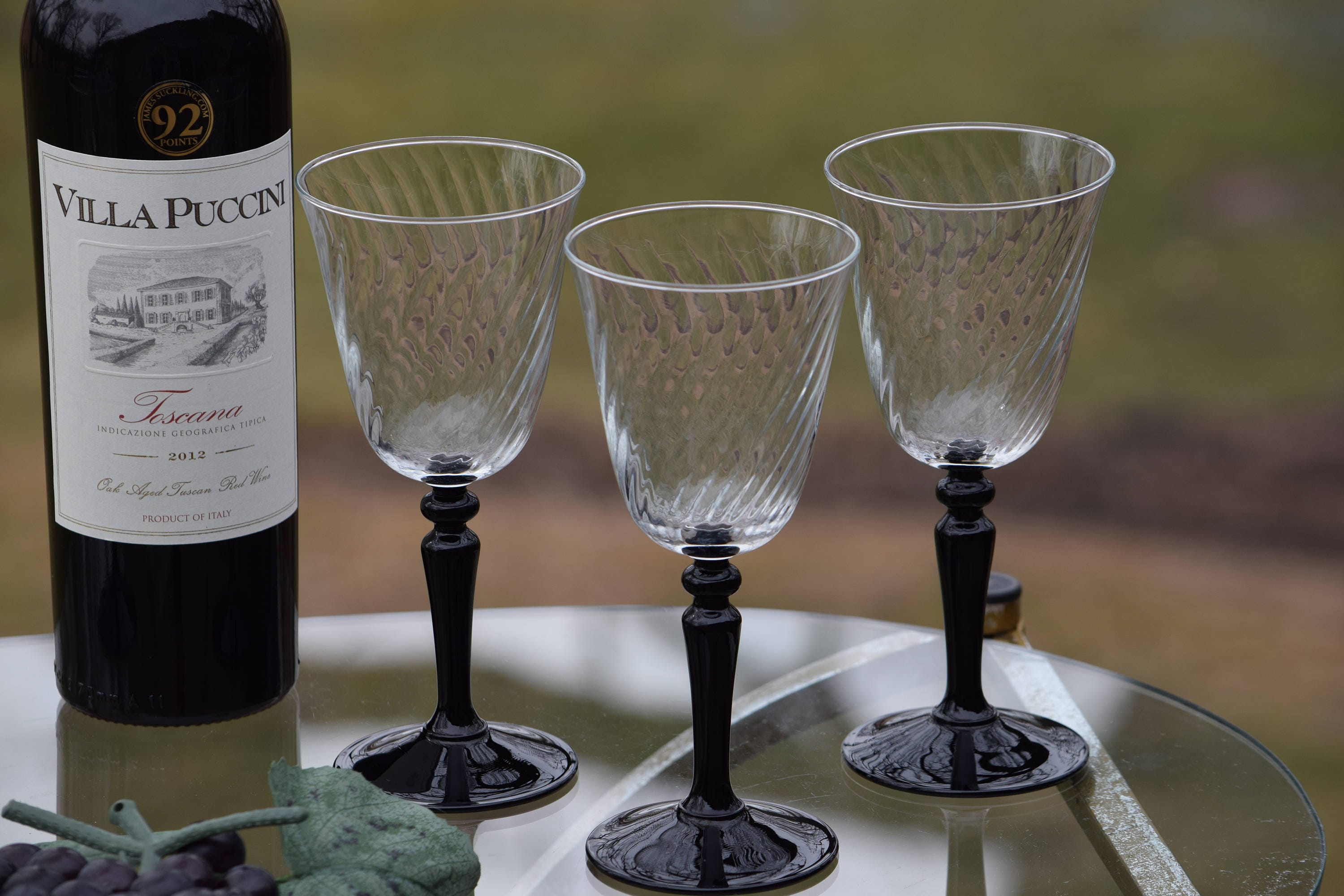 Vintage Black Stem Short Wine Glasses — Hoppe Shoppe