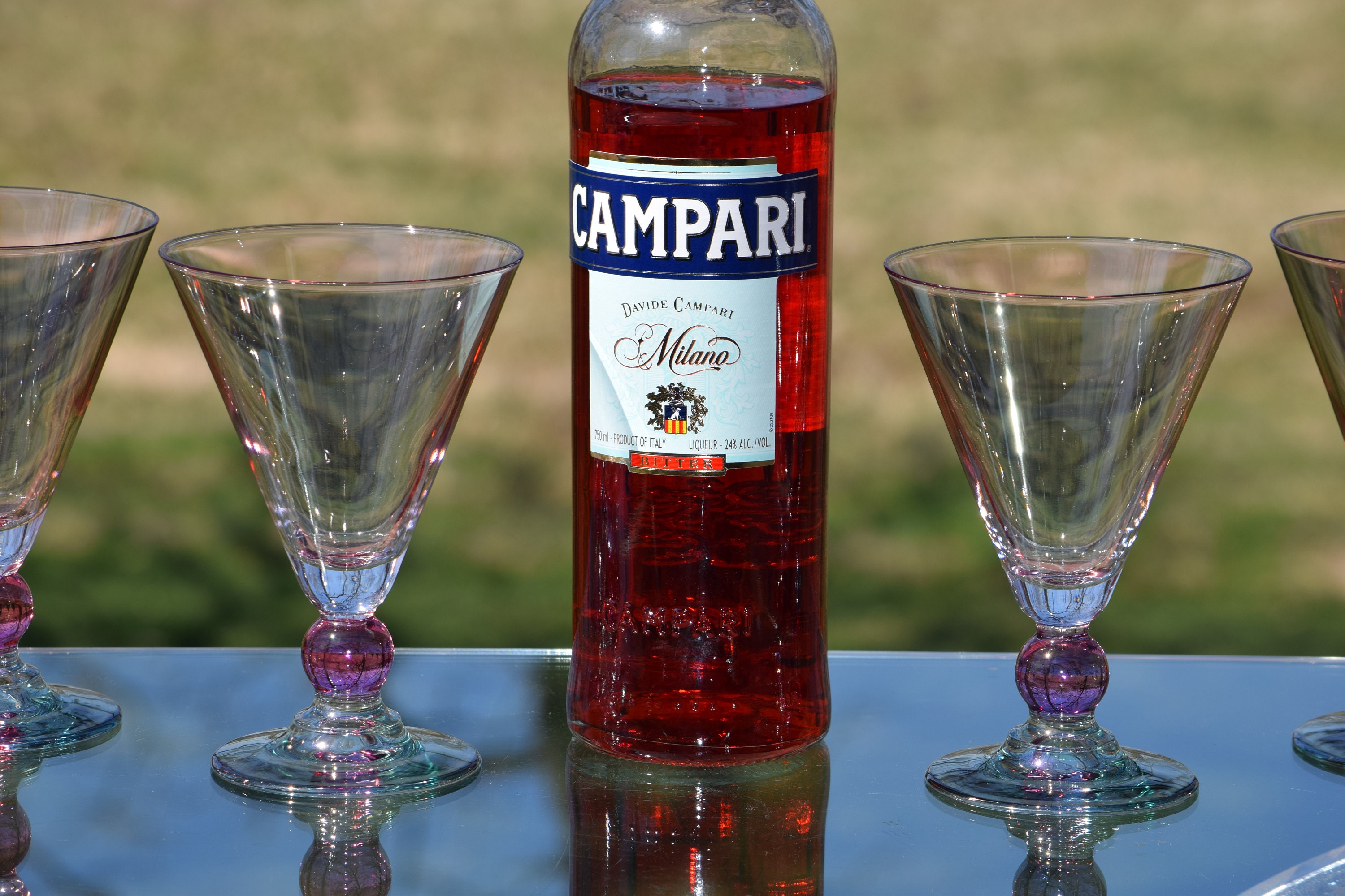 Vintage Multi Colored Cocktail Glasses, Set of 7, Mixologist Craft