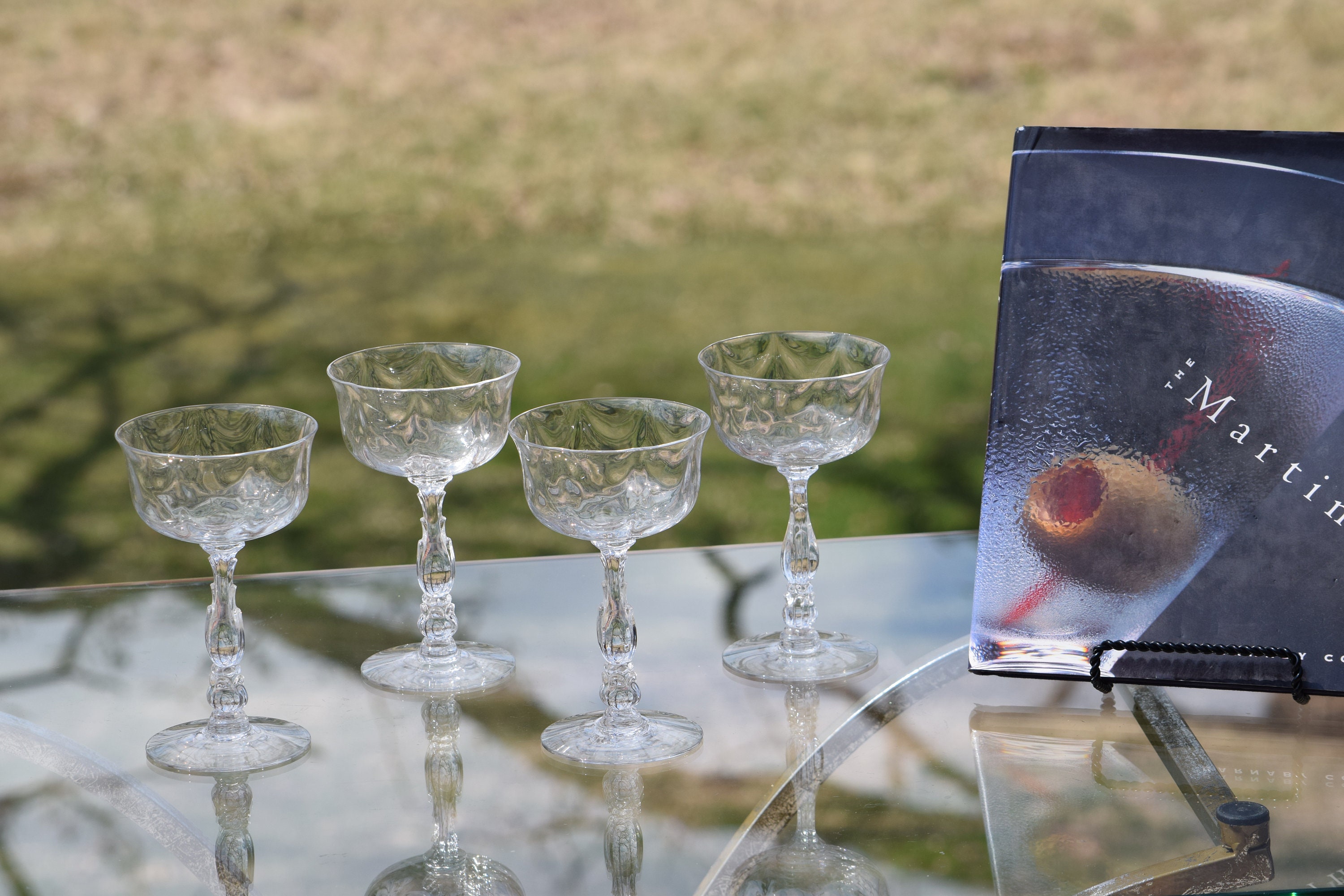 Vintage Champagne Coupe Glasses, Set of 4