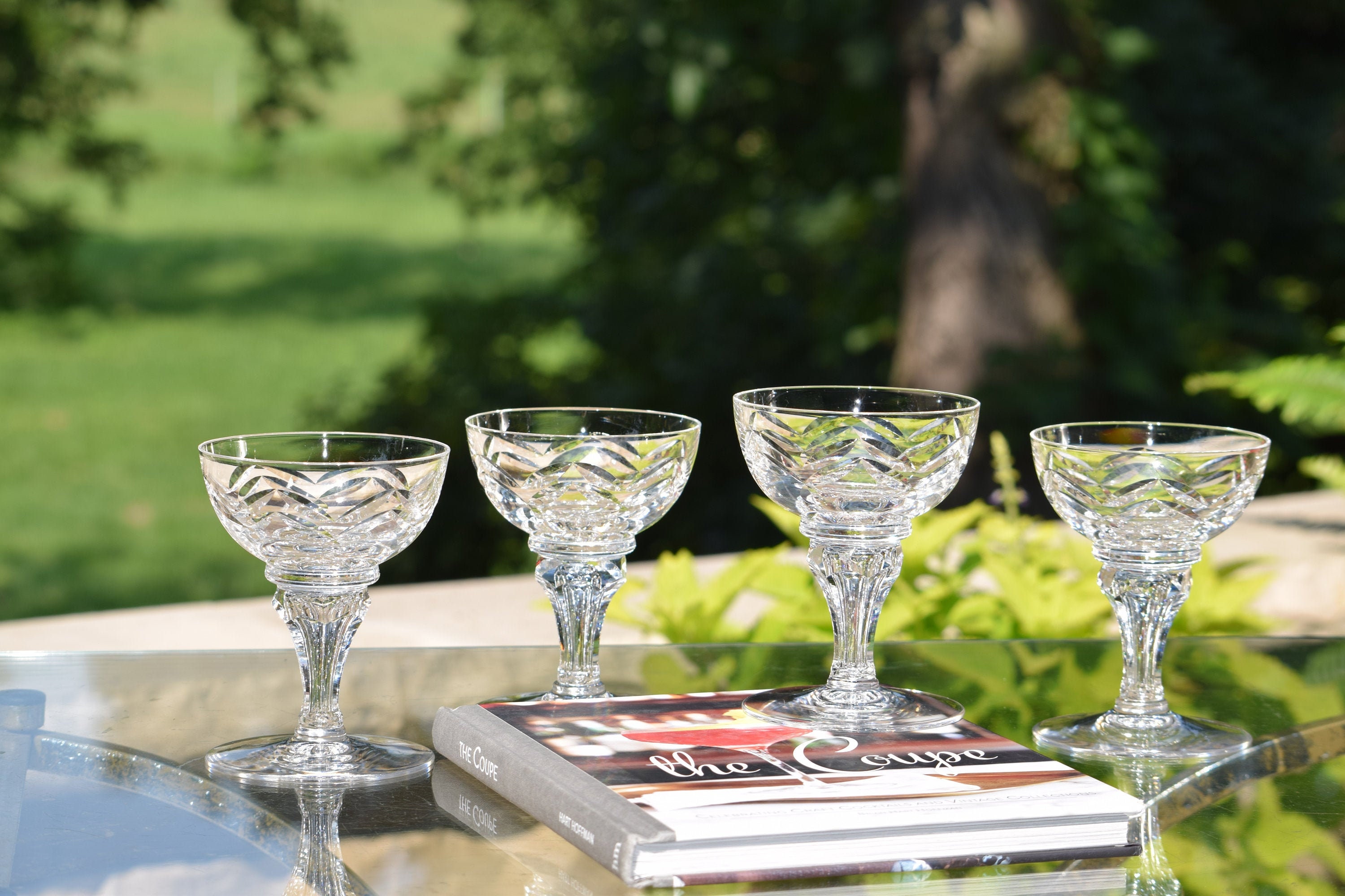 5x Cut Crystal CHAMPAGNE FLUTES