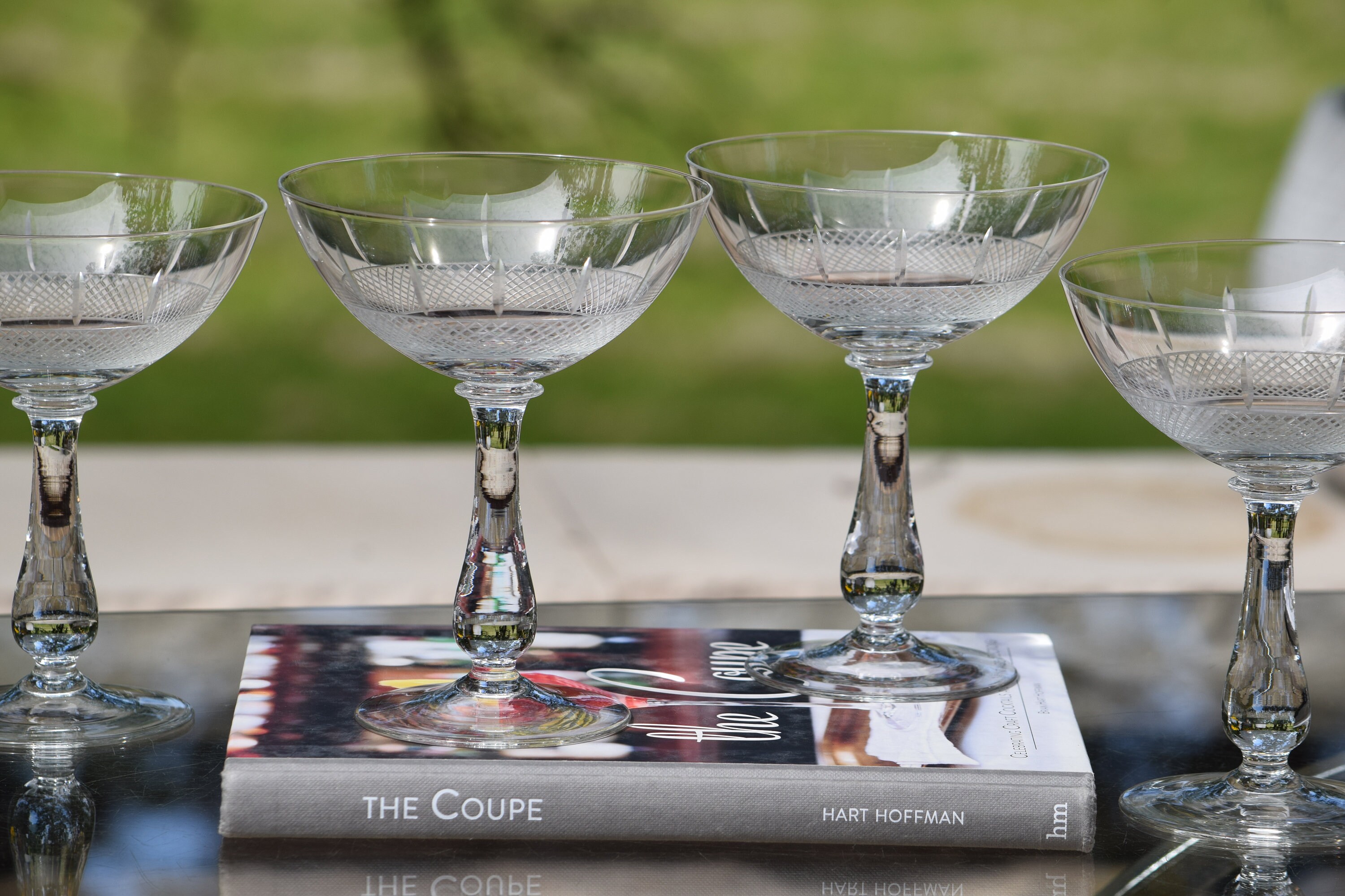 4 Vintage Etched Crystal Cocktail Coupes ~ Glasses, 1960's, Nick & Nora, Vintage  Champagne Coupes, Craft Cocktail Glasses