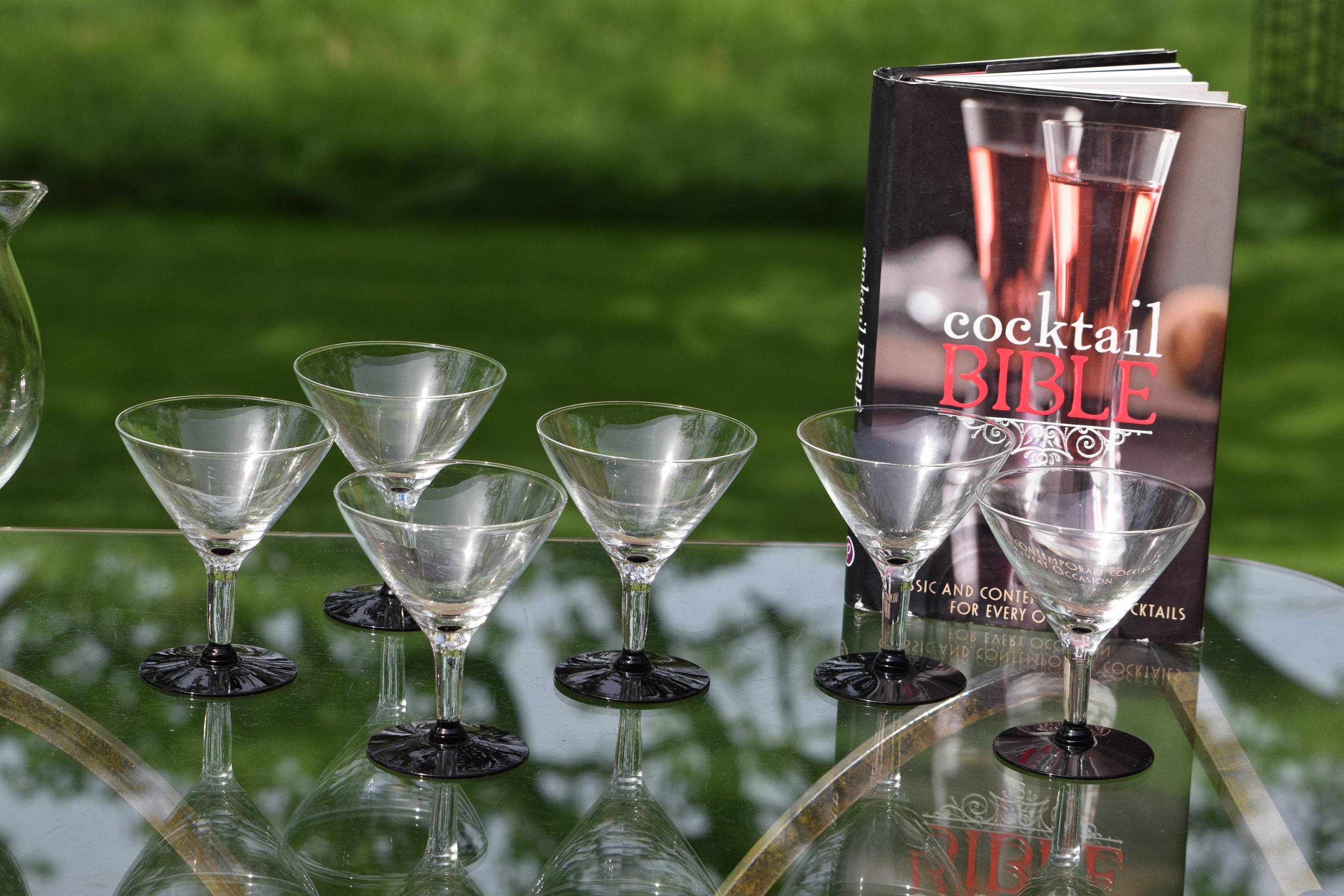 Vintage Cocktail Pitcher With 6 Cocktail Glasses, Mid Century Cocktail Set,  Cocktail Party Set, Batch Cocktail Pitcher, 4 Oz Martini Glasses 