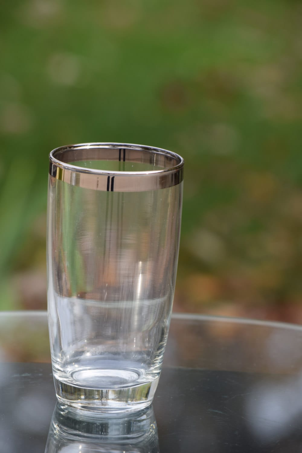 Vintage Silver Rimmed Double Shot Glasses, Set of 7, Mad ...