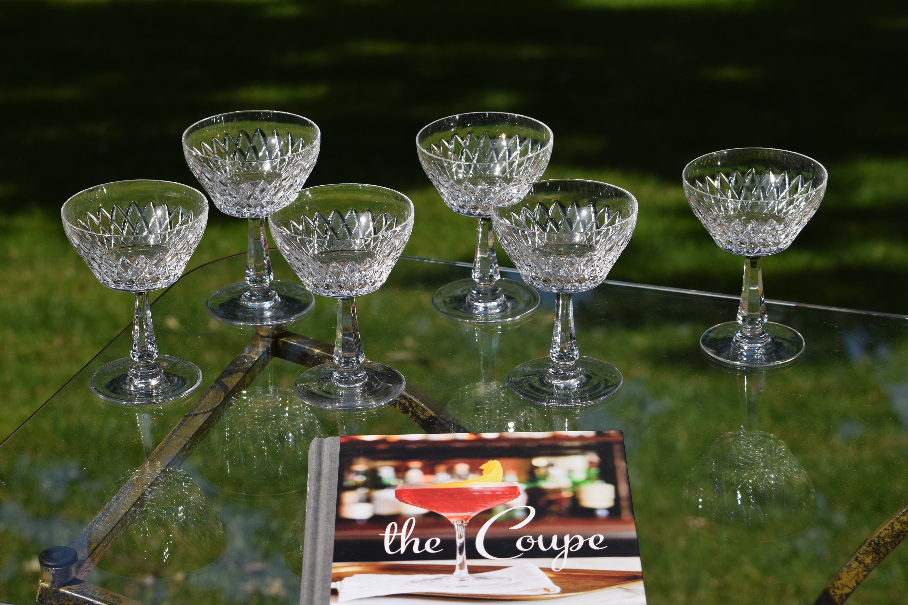 Vintage Crystal Cocktail ~ Martini Glasses Set Of 6