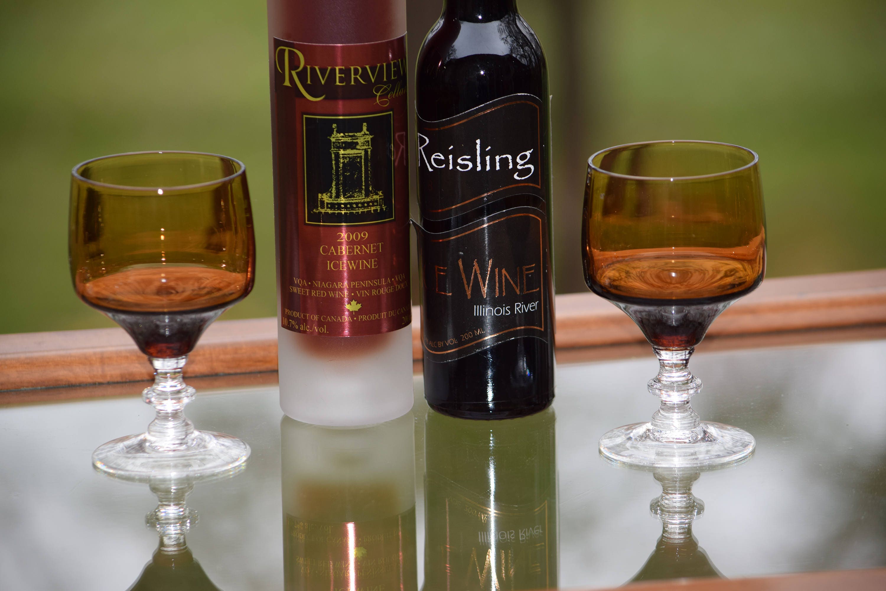 Vintage Wine Glasses, Set of 6, Vintage Brown and Clear After Dinner