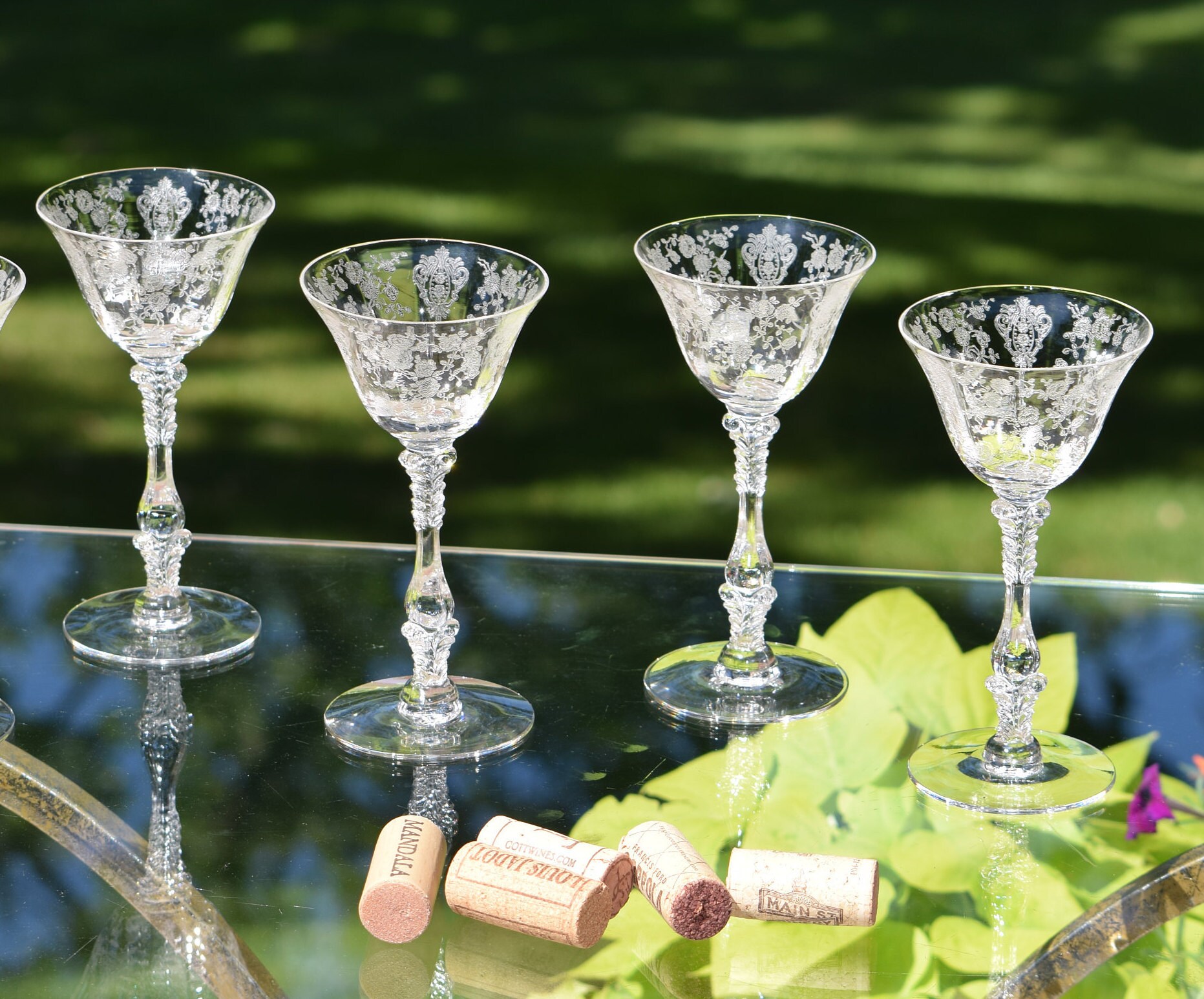 Vintage Liquor ~ Cocktail Glasses Set Of 4 Cambridge Rose Point