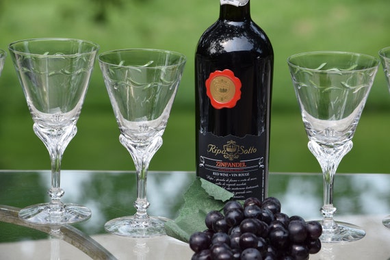 4 bicchieri da vino in cristallo vintage Calici d'acqua, Tiffin Franciscan,  circa anni '50, bicchieri da vino in cristallo da 8 oz, bicchieri da vino  bianco vintage -  Italia