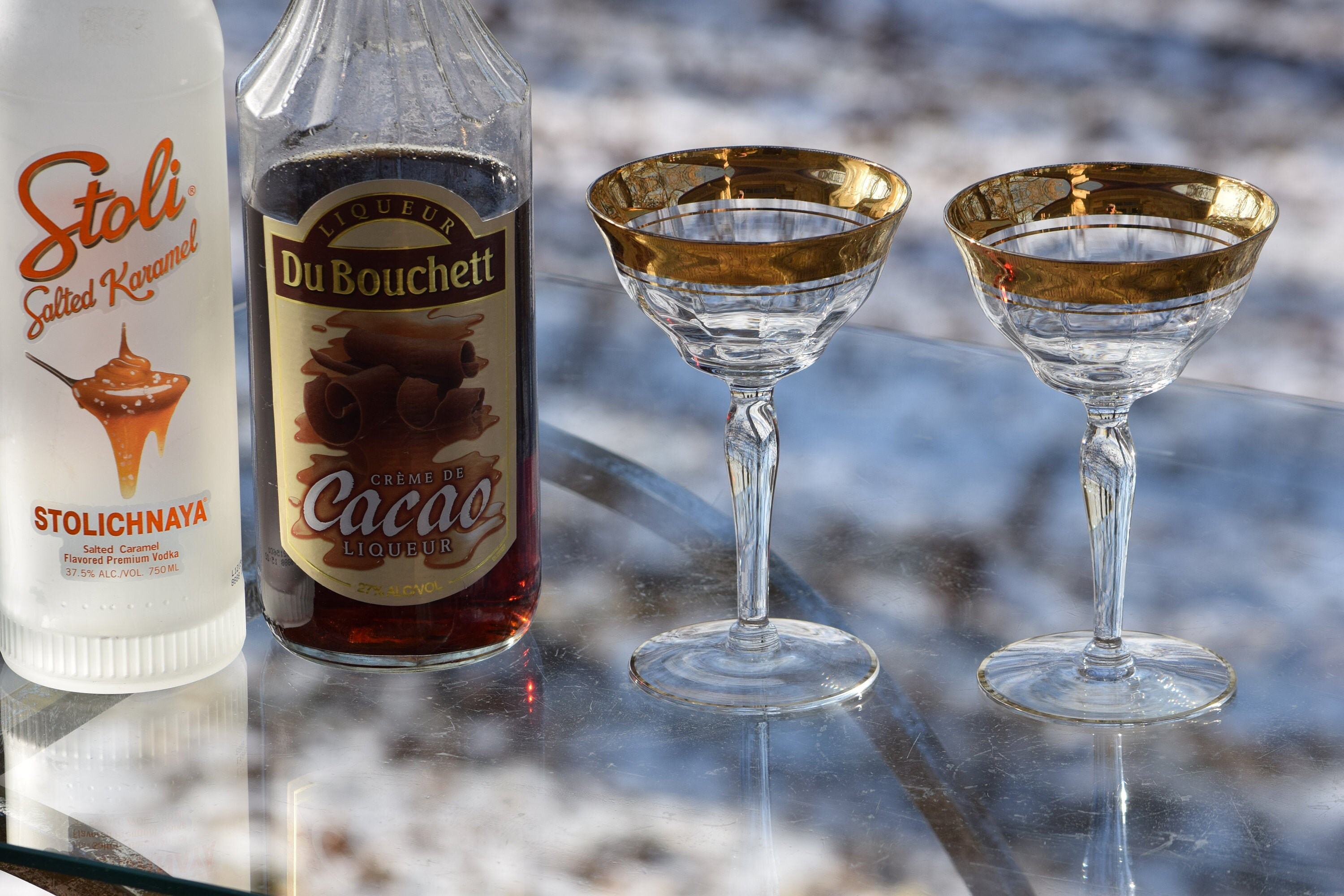 vintage gold cocktail glasses