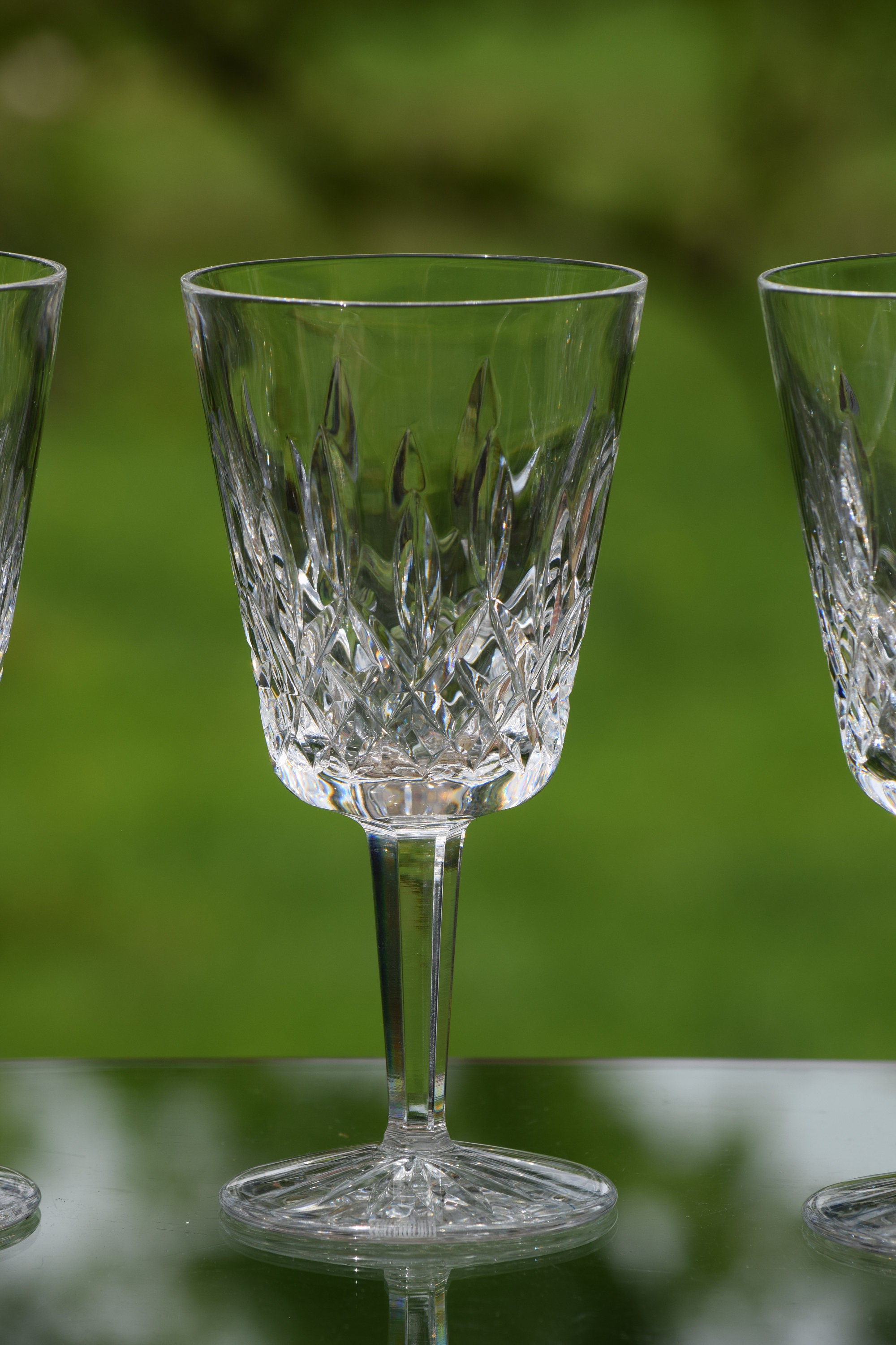 Vintage Crystal Wine Glasses, CRYSTAL WATERFORD, Lismore, 8 oz, 1950's, Set of 4, Crystal