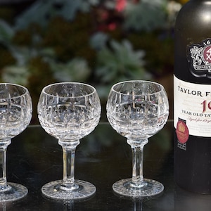 Vintage Crystal Port Wine Glasses: 1960s Wine Tasting Set