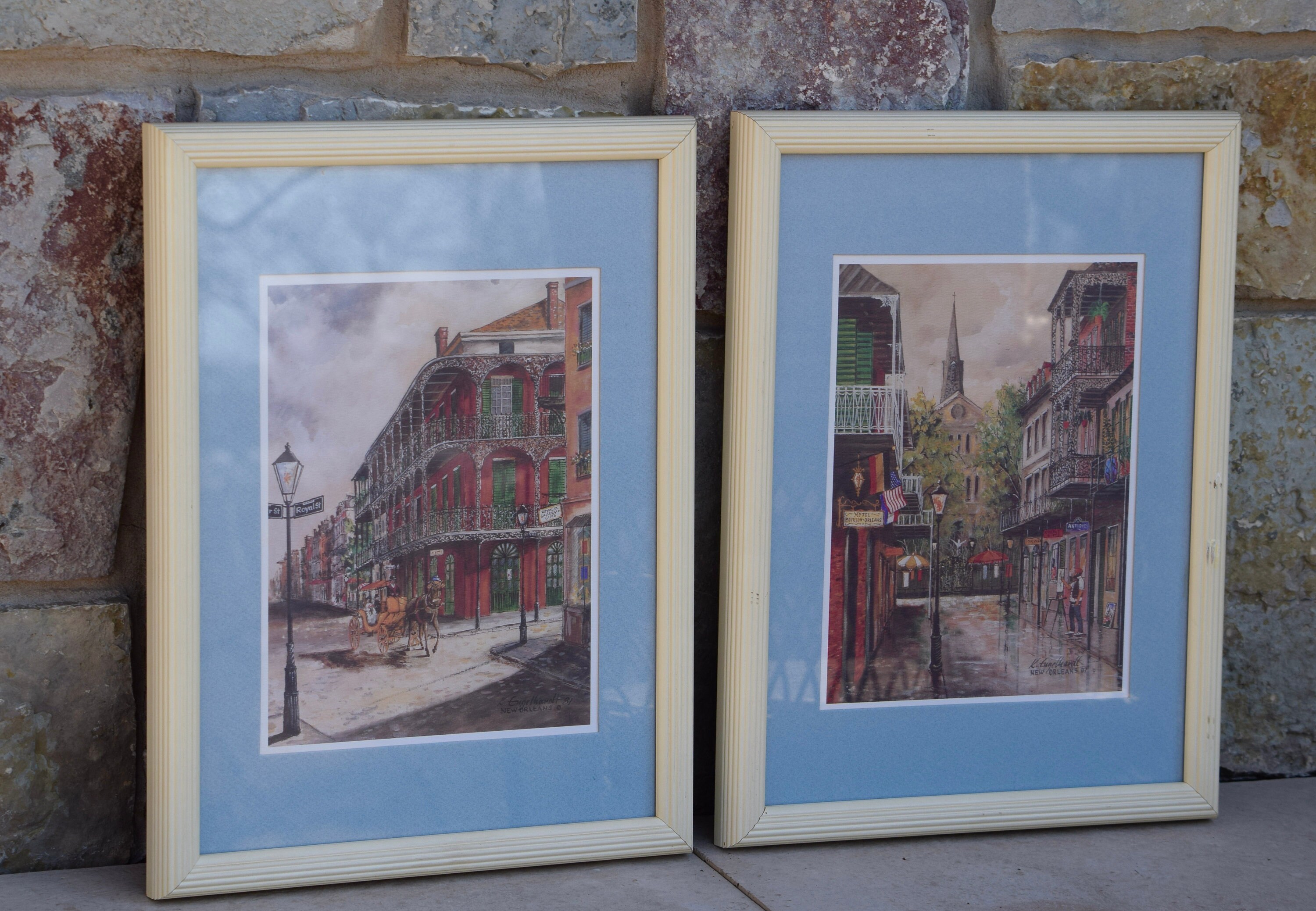 2 Vintage New Orleans Prints, Ken Engelhardt, circa 1987, Orleans