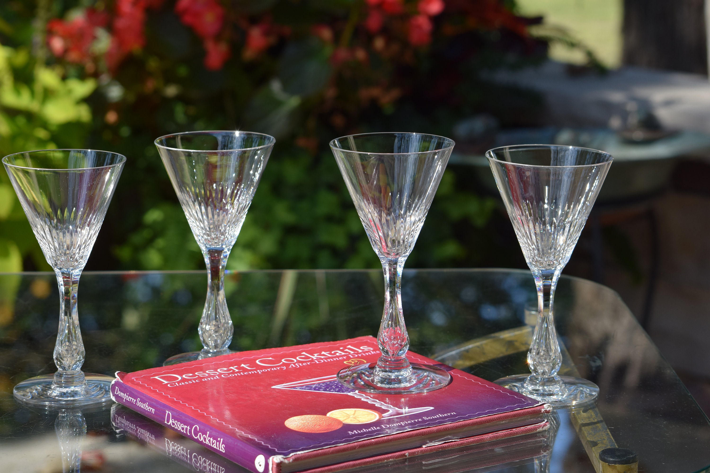 4 Vintage CRYSTAL Cut Bubble Stem 3 oz Wine Glasses, Seneca, c. 1950's, 3  oz After Dinner Drinks, Antique Crystal 3 oz Port Wine Glasses