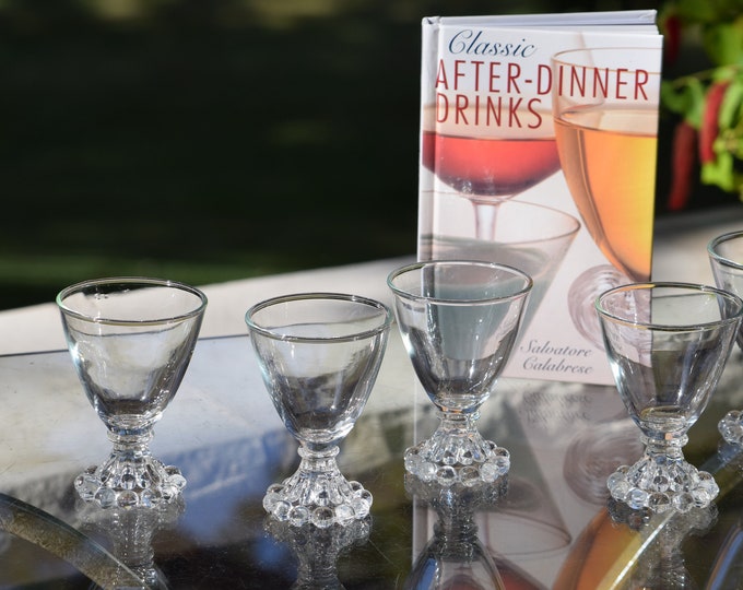 6 Vintage Port Wine Liqueur Cordials ~ After Dinner Drink Glasses,  1950's, Vintage 3.5 oz Port Wine Cordials~ Dessert Wine, Sherry glasses