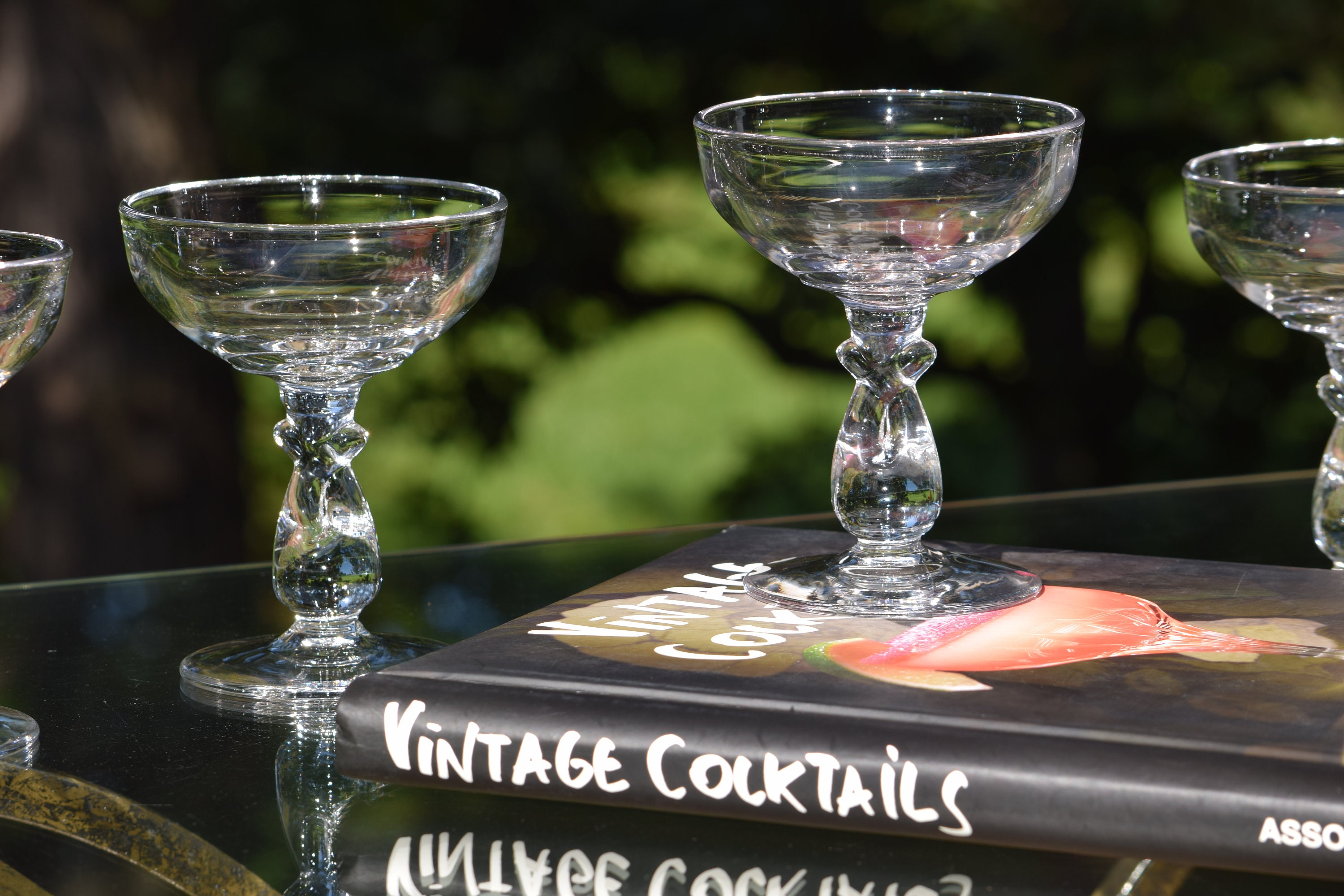 Vintage Cocktail Martini Glasses, Set of 7, Candlewick, circa 1950's,  Vintage Round Balled Stem Cocktail glasses, Cocktail Party glasses