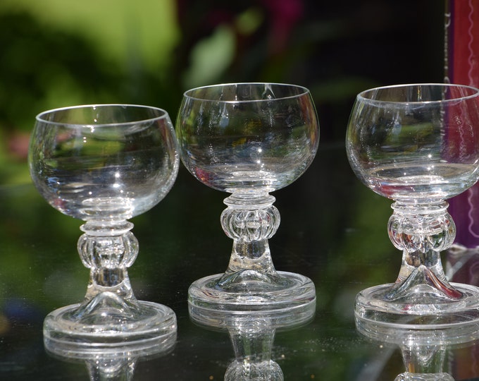 Vintage Crystal Port Wine - Dessert Liqueur Glasses - Set of 4 - 3oz Port Wine Cordials